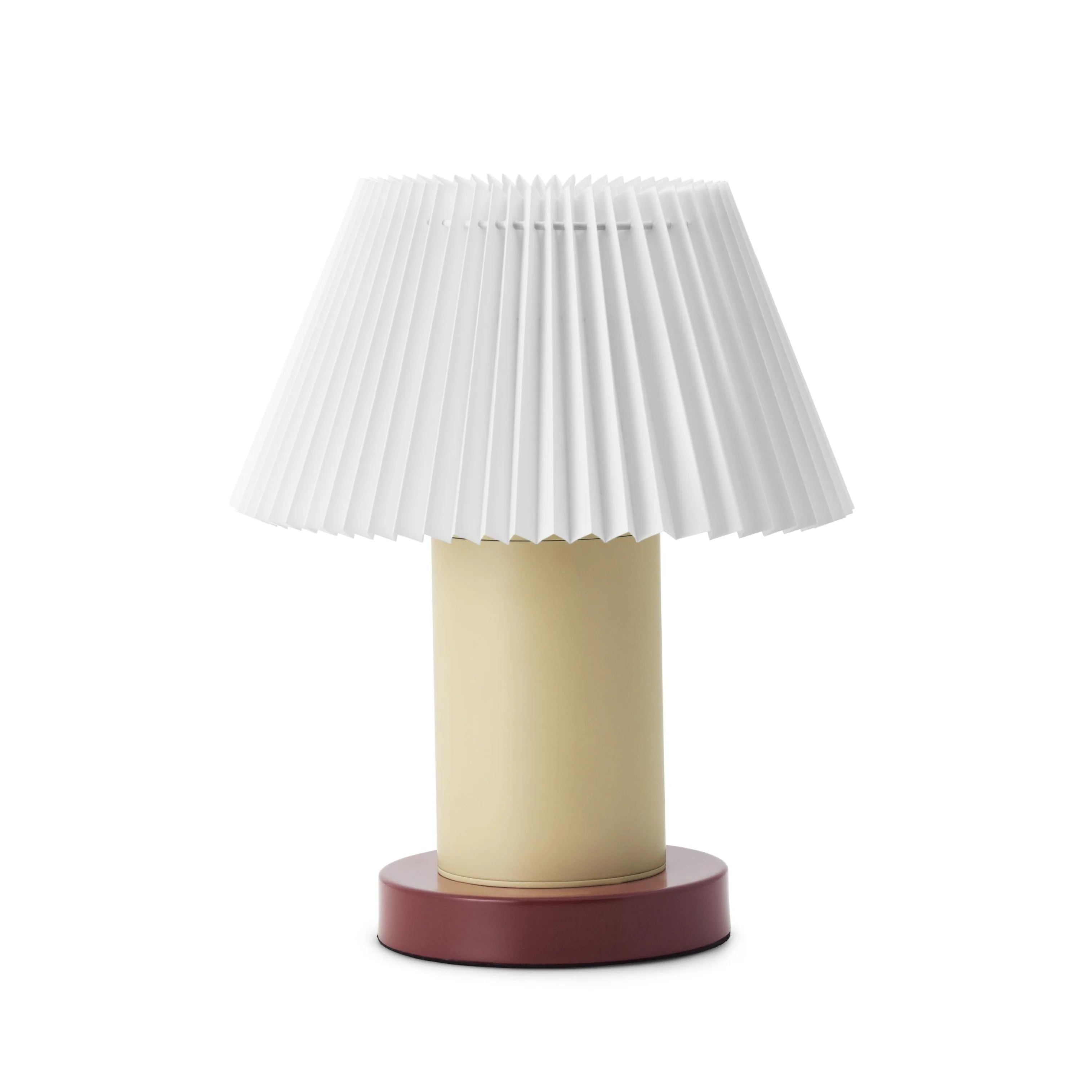 Lampa stołowa CELLU kremowy z brązową podstawą