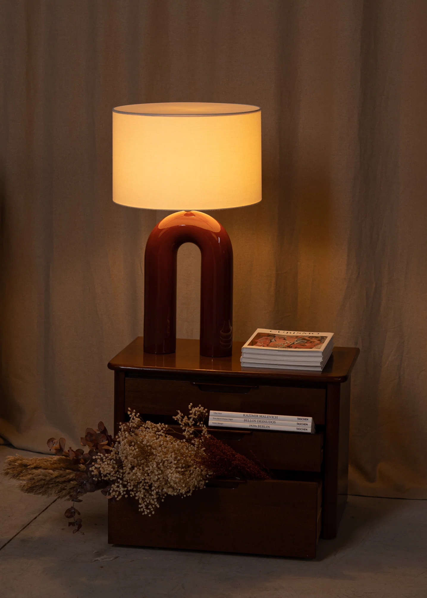 Lampa stołowa ceramiczna ARKO czerwony - Image 3