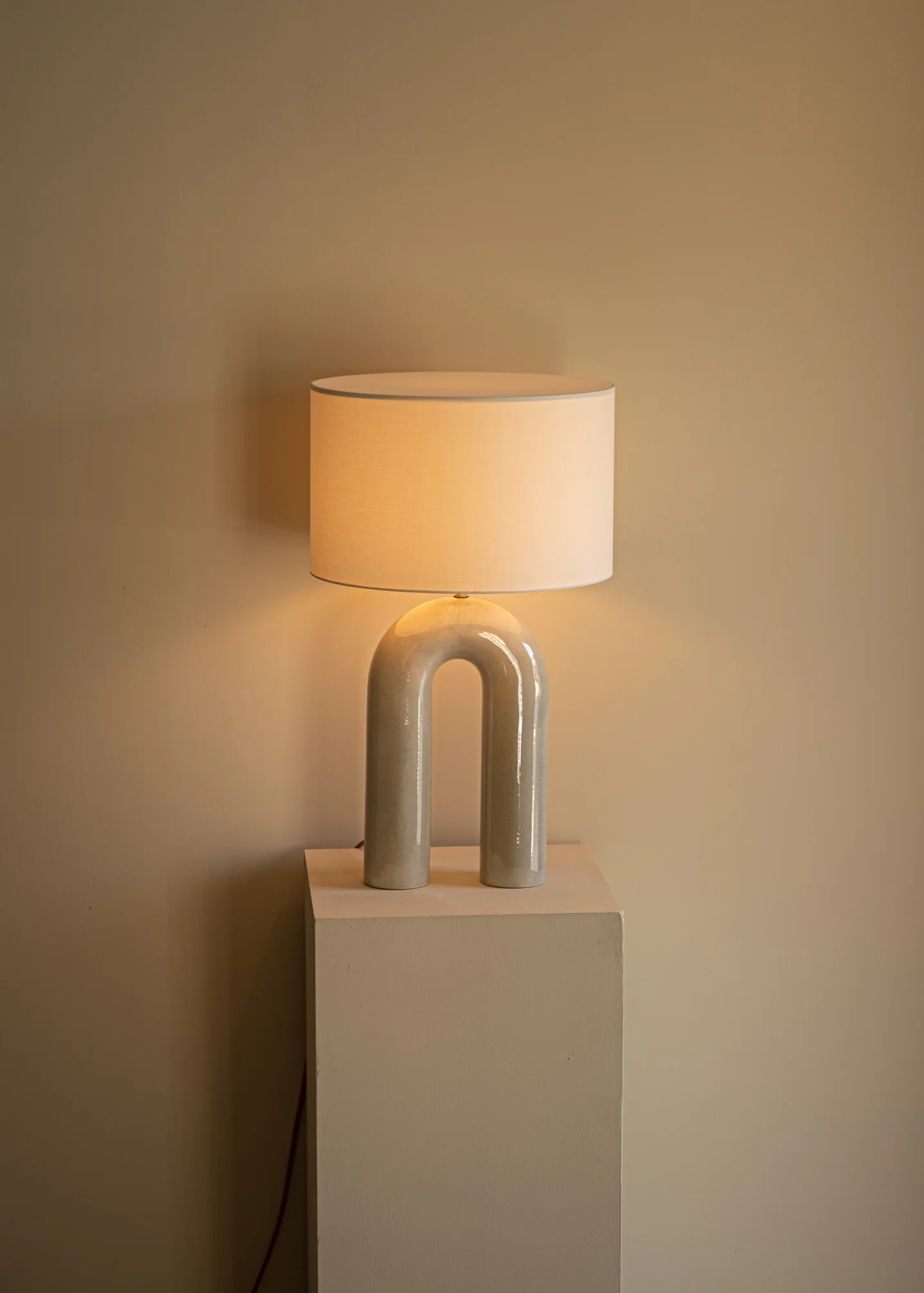 Lampa stołowa ceramiczna ARKO piaskowy - Image 4
