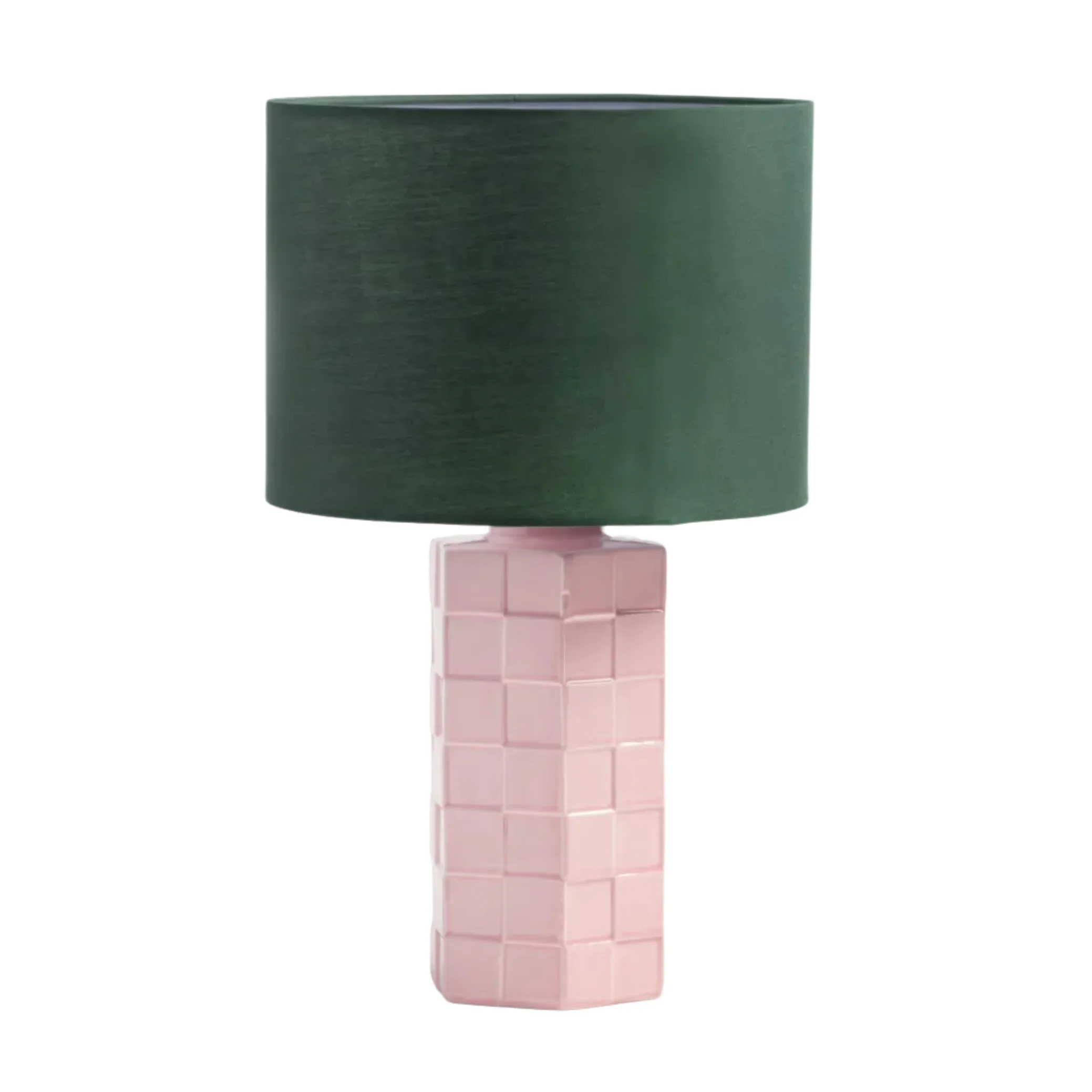 Lampa stołowa CHECK różowy z zielonym abażurem