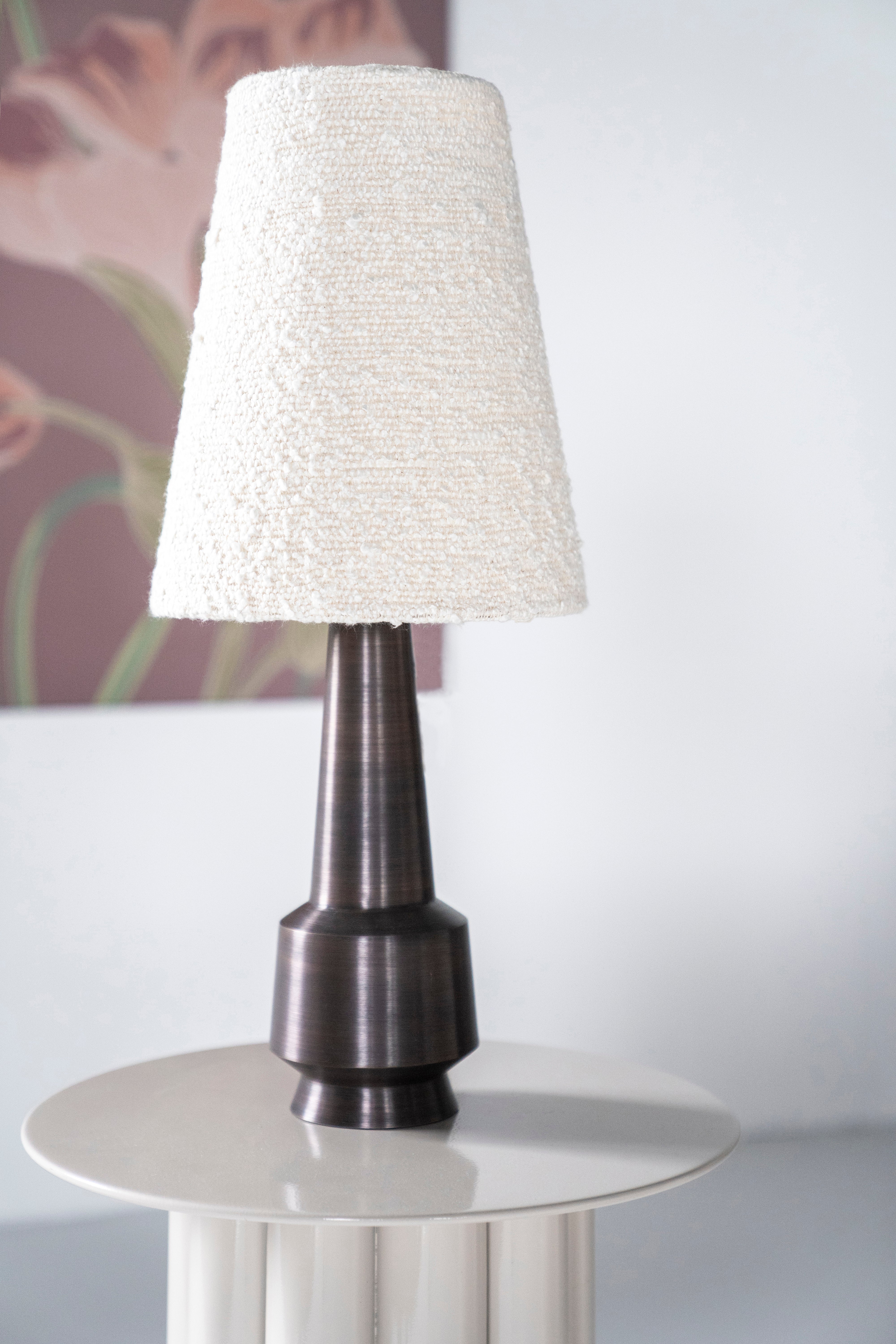 Lampa stołowa DAWN jasnobeżowy z ciemnobrązową podstawą - Image 2