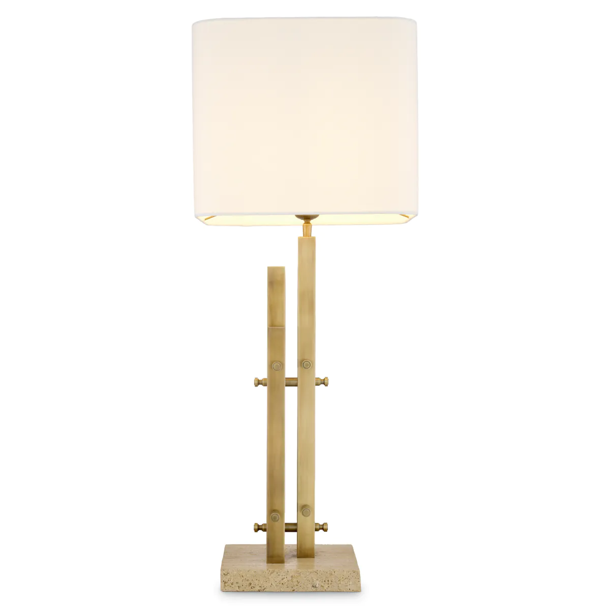 Lampa stołowa DESTINO stal z trawertynową podstawą - Image 4