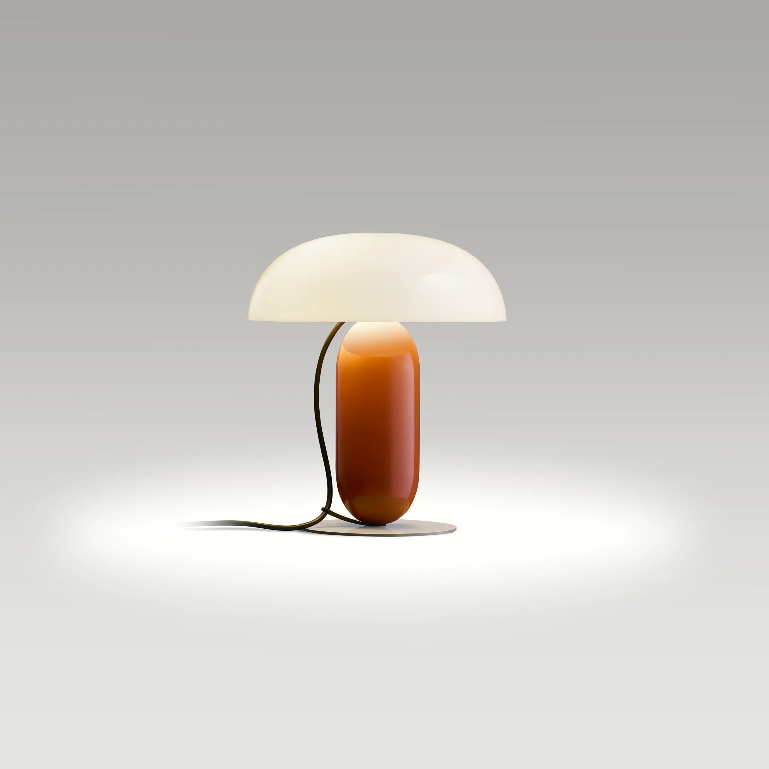 Lampa stołowa GAMBOSA biały z pomarańczową podstawą - Image 3