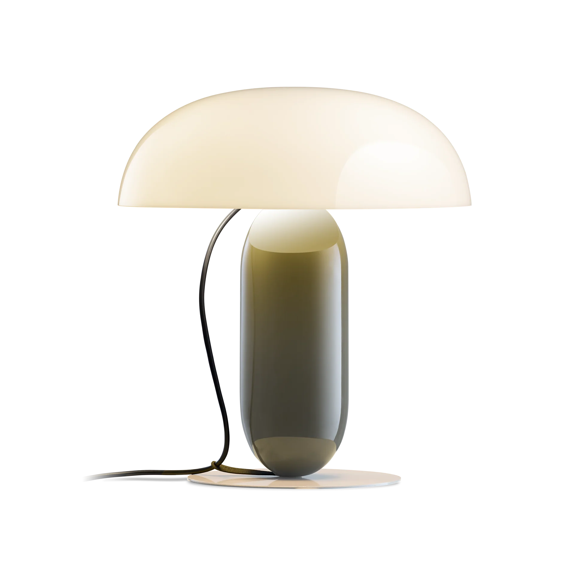 Lampa stołowa GAMBOSA biały z zieloną podstawą