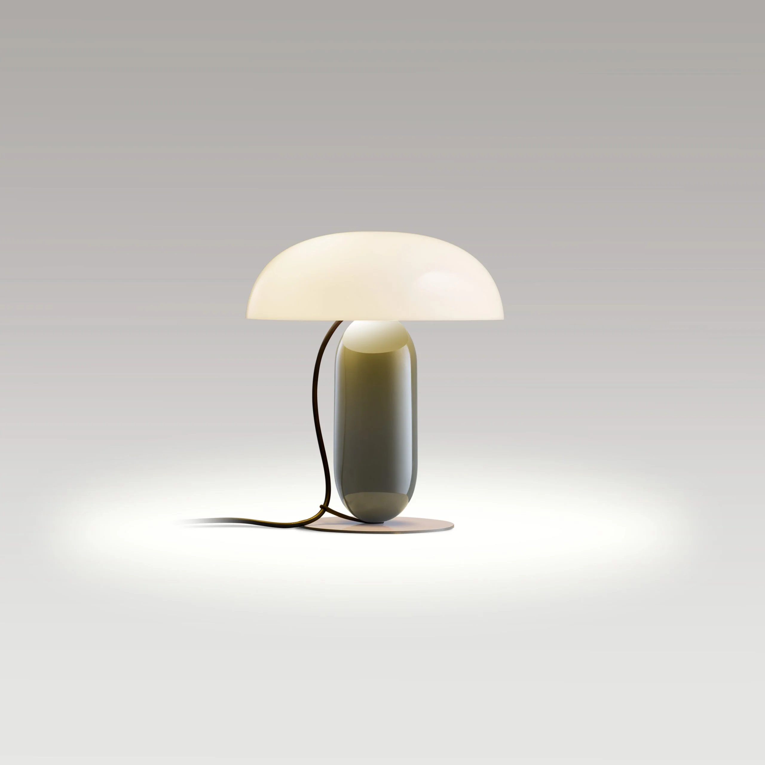 Lampa stołowa GAMBOSA biały z zieloną podstawą - Image 3