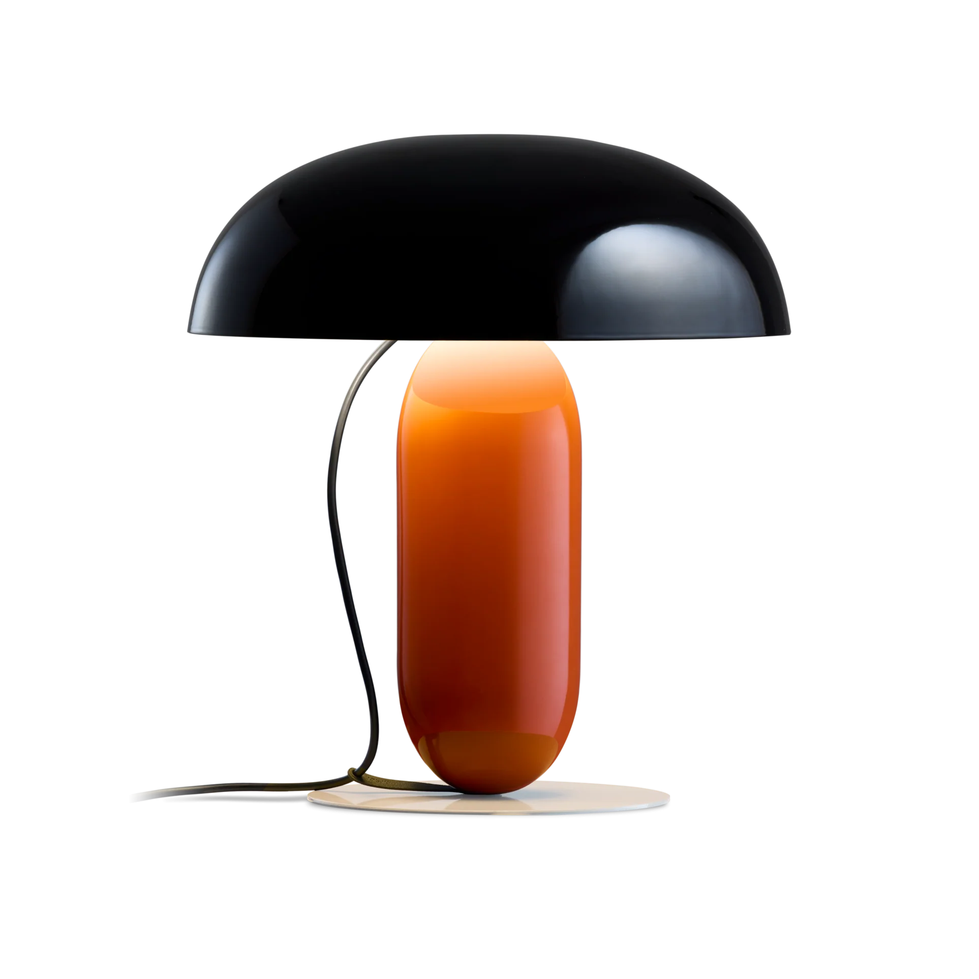Lampa stołowa GAMBOSA czarny z pomarańczową podstawą