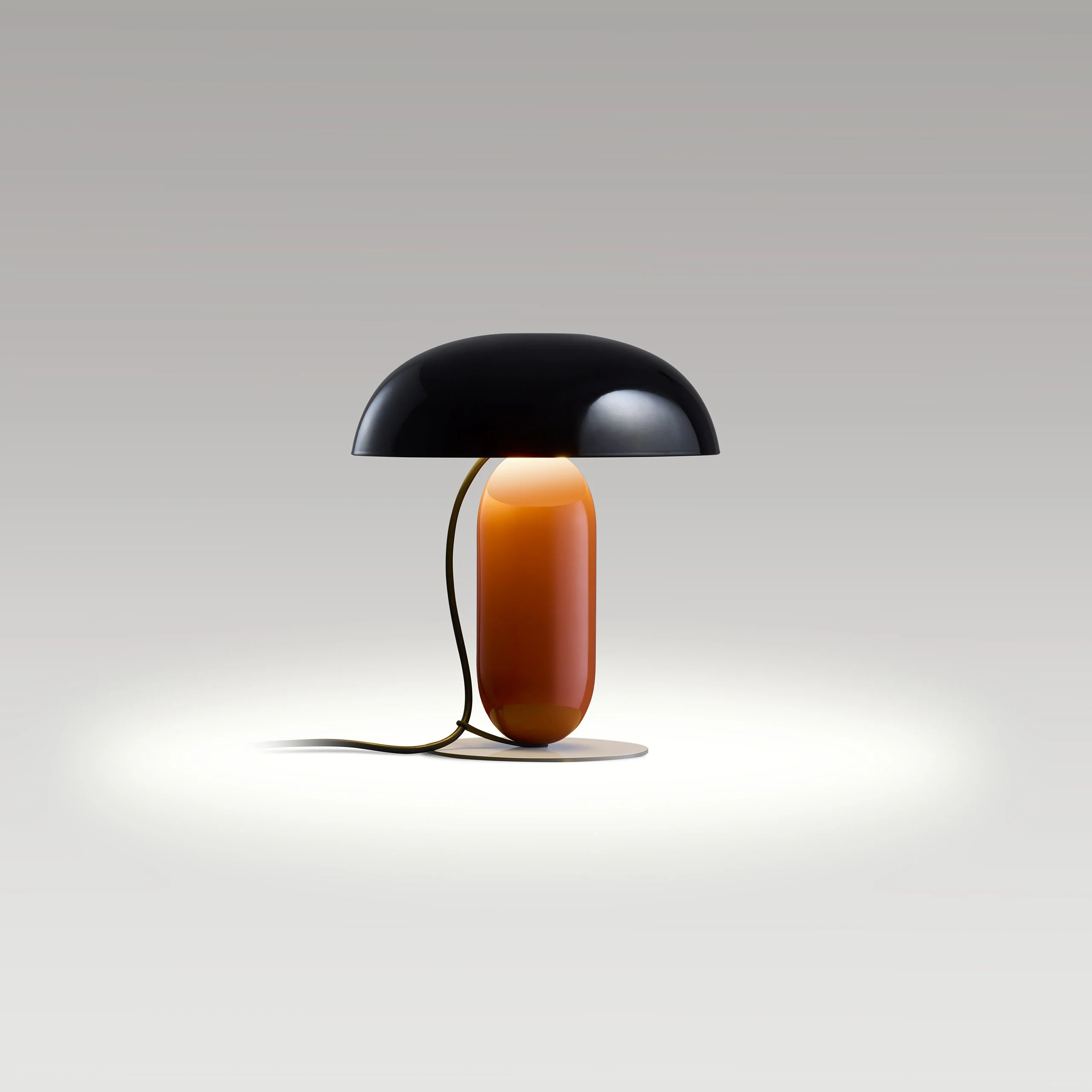Lampa stołowa GAMBOSA czarny z pomarańczową podstawą - Image 3