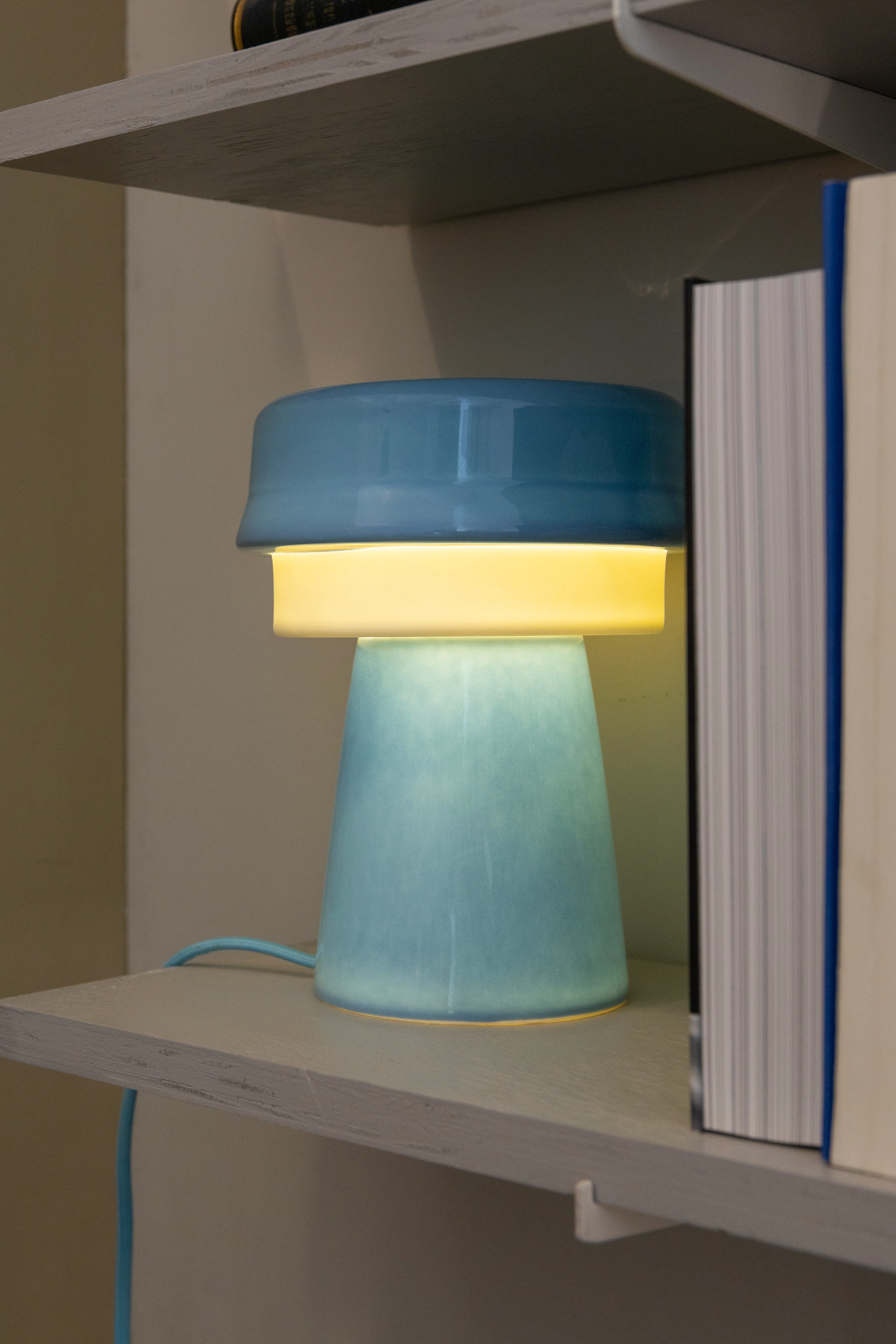 Lampa stołowa HAT niebieski z białym - Image 2