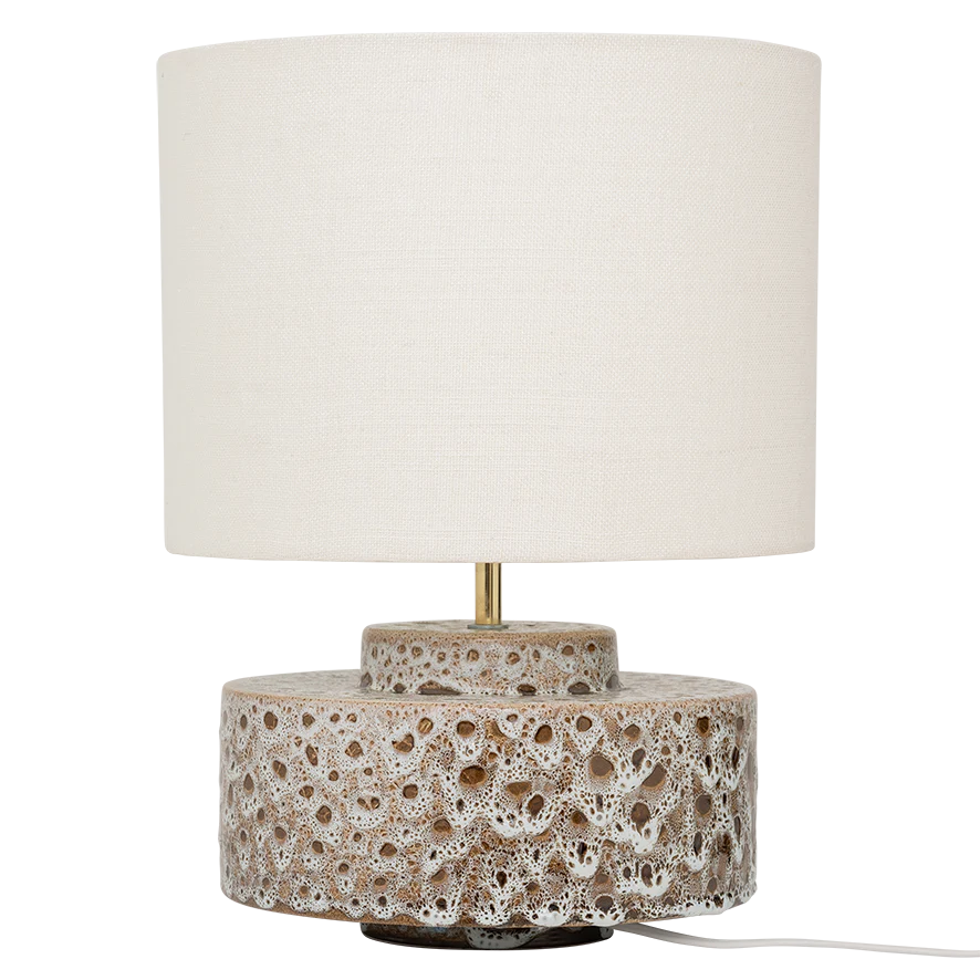 Lampa stołowa IVY brązowa ceramika z bawełnianym abażurem - Image 3