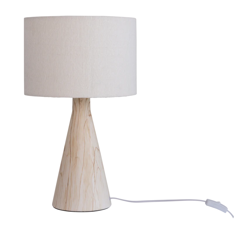 Lampa stołowa JUN ceramiczna podstawa z lnianym abażurem - Image 3