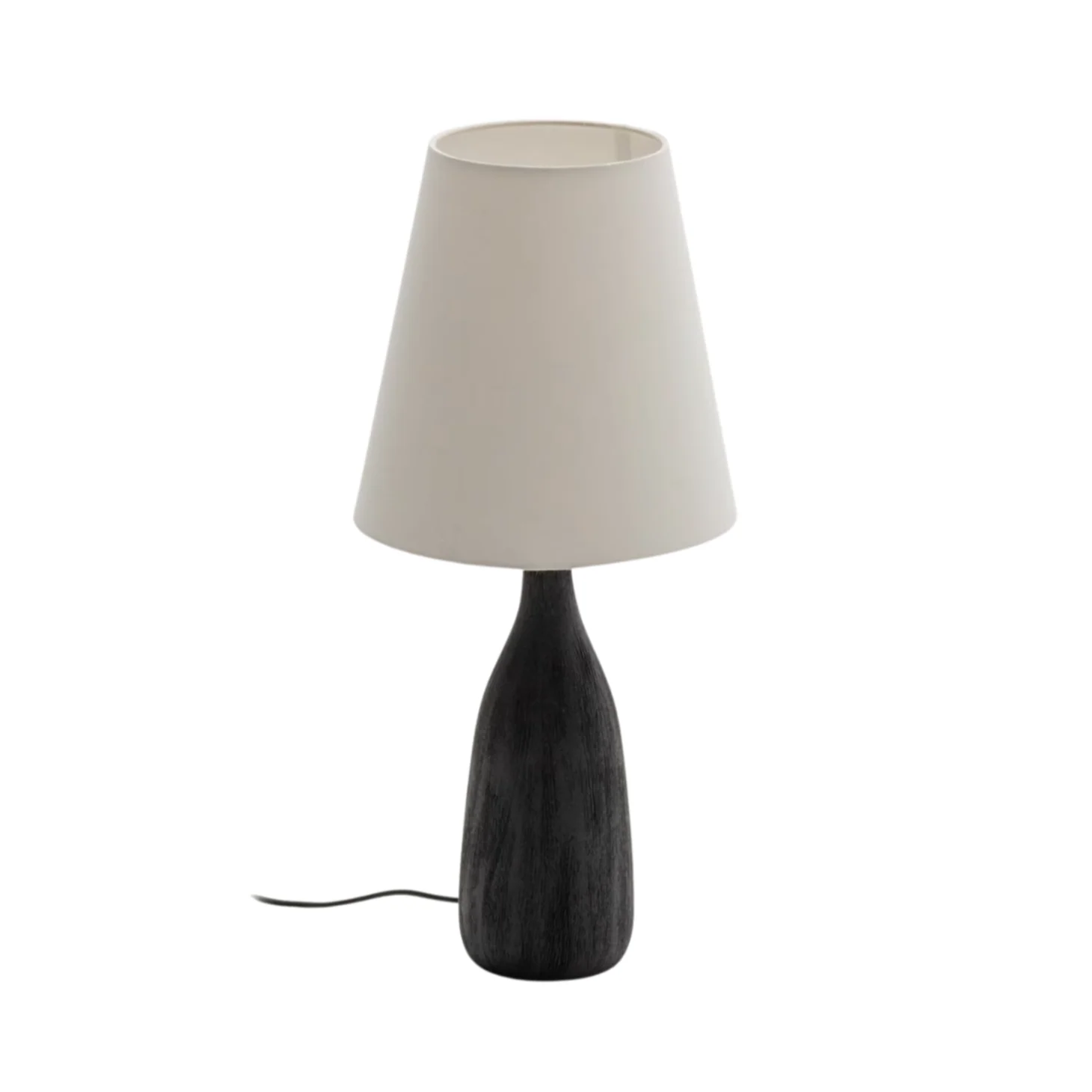 Lampa stołowa LUVIA kremowy klosz z czarną podstawą