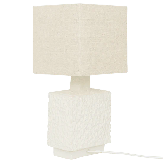Lampa stołowa MEJA kremowa kamionka z bawełnianym abażurem - Image 3