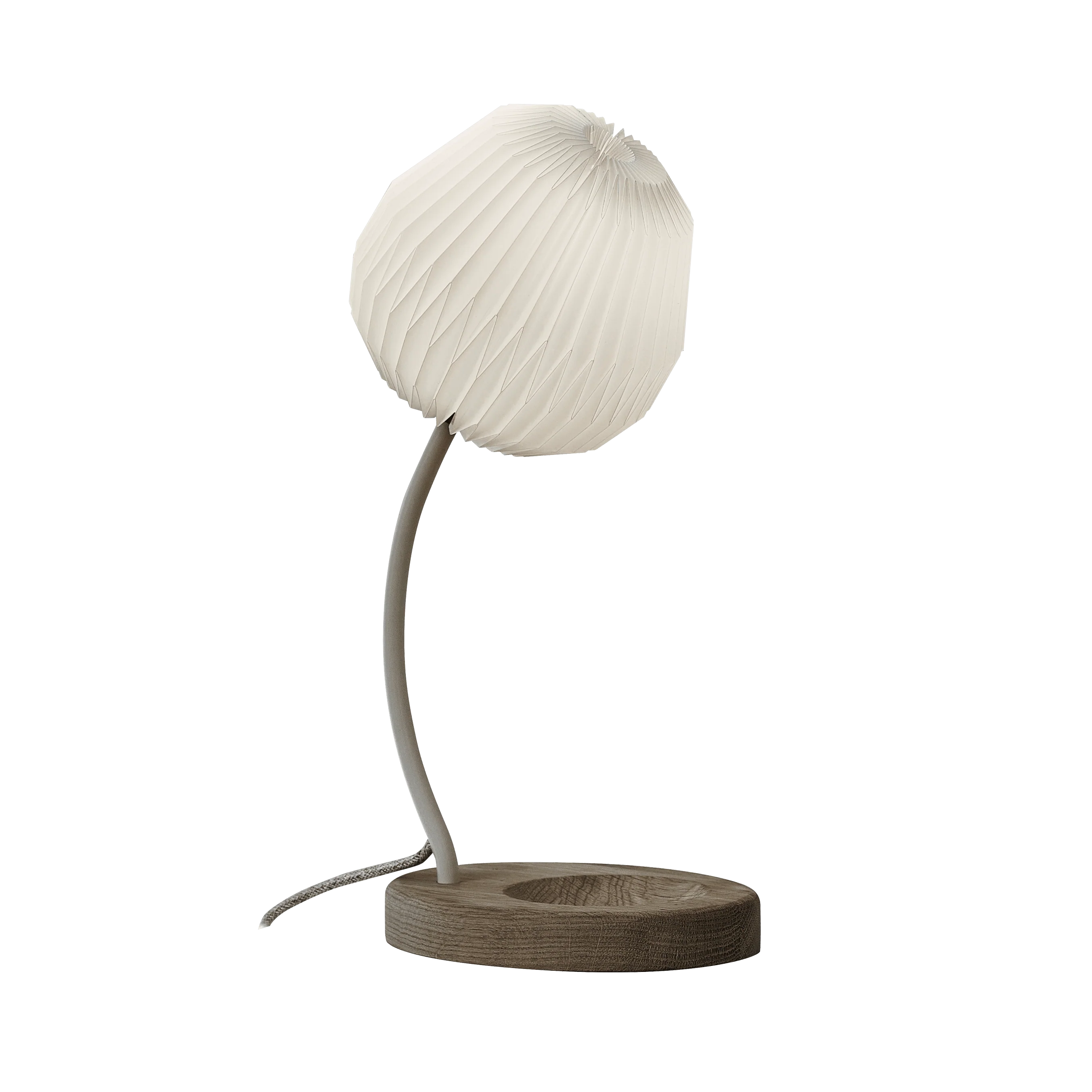 Lampa stołowa MODEL 328 biały z dębową podstawą