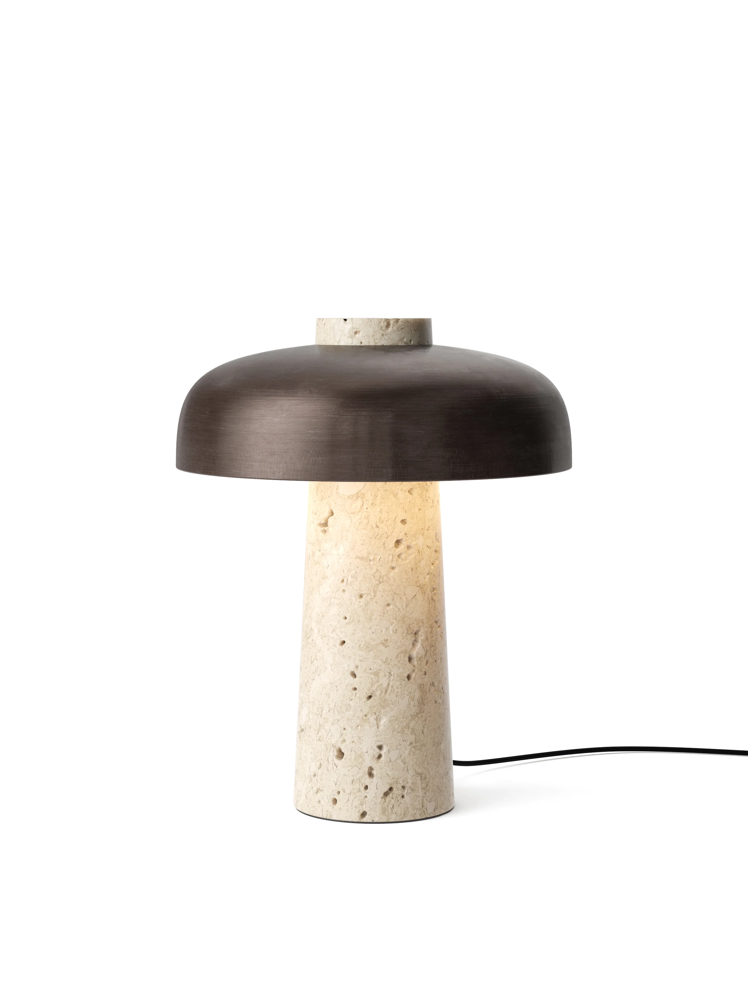 Lampa stołowa REVERSE brązowy klosz z kamienną podstawą - Image 3