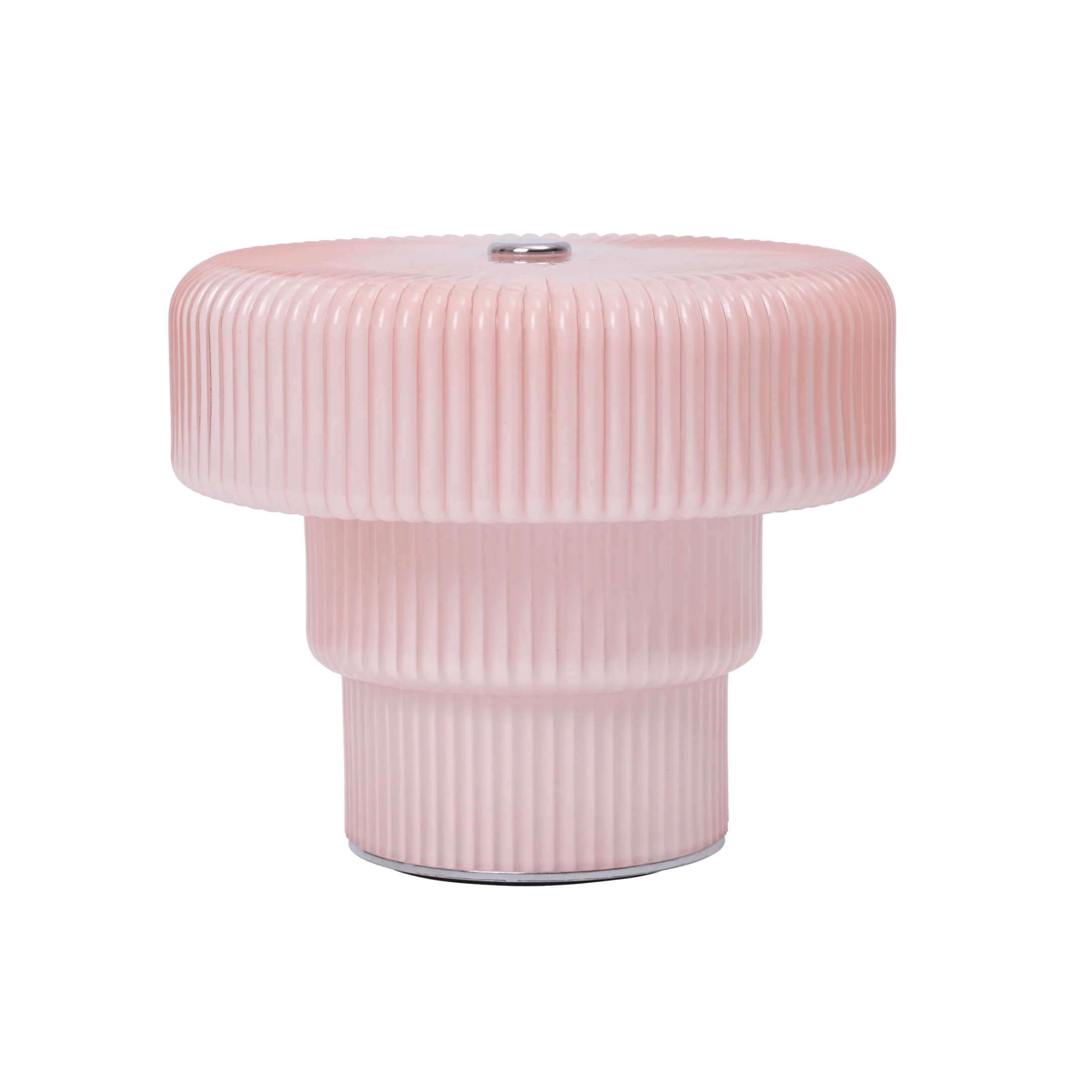 Lampa przenośna RIPPLE różowe szkło