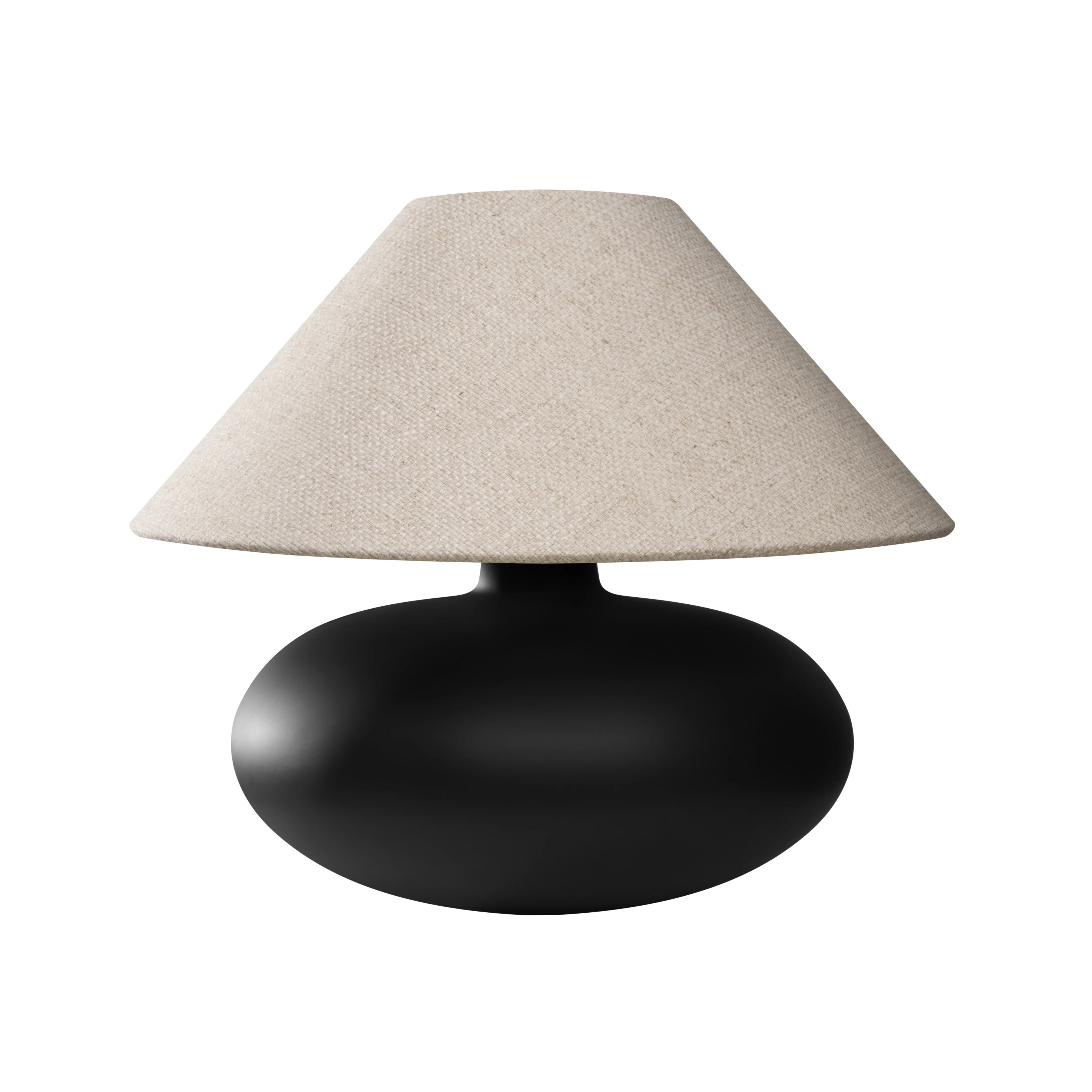 Lampa stołowa SAWA NATUR jasnobeżowa tkanina o grubym splocie