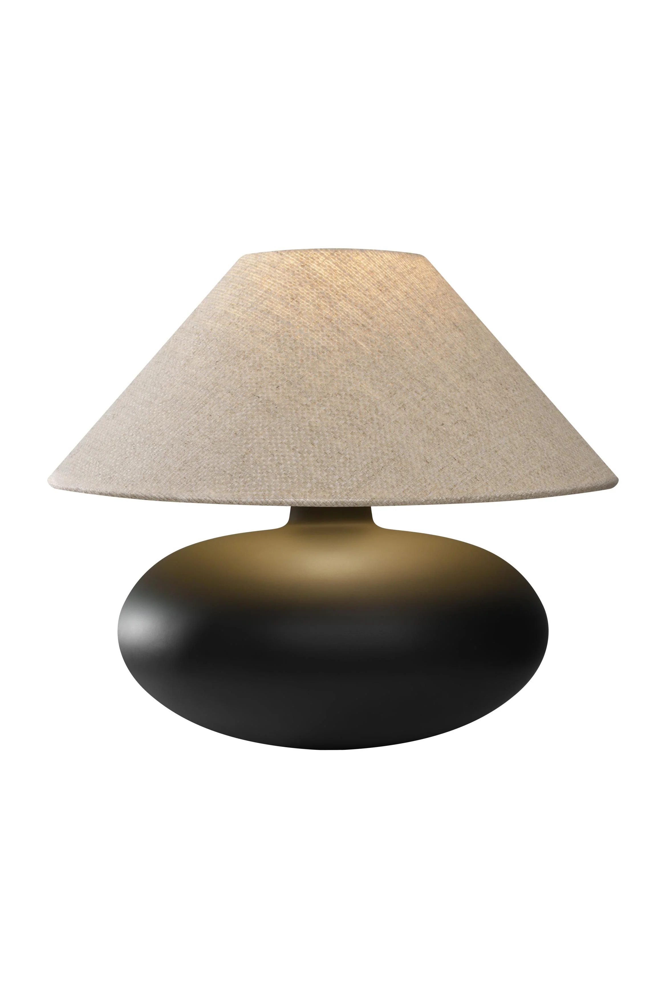 Lampa stołowa SAWA NATUR jasnobeżowa tkanina o grubym splocie - Image 3