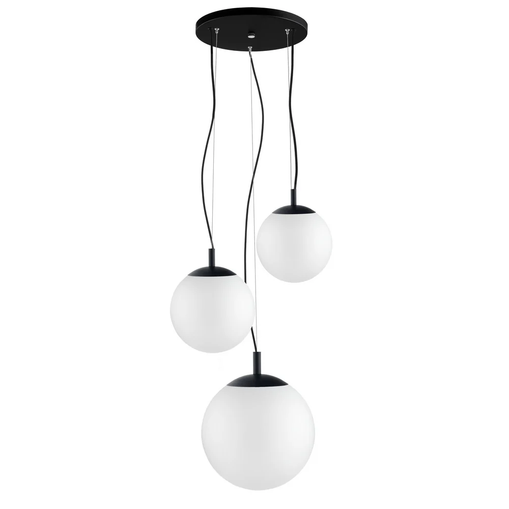 Lampa sufitowa ALUR 2 mleczne szkło z czarnym wykończeniem - Image 3