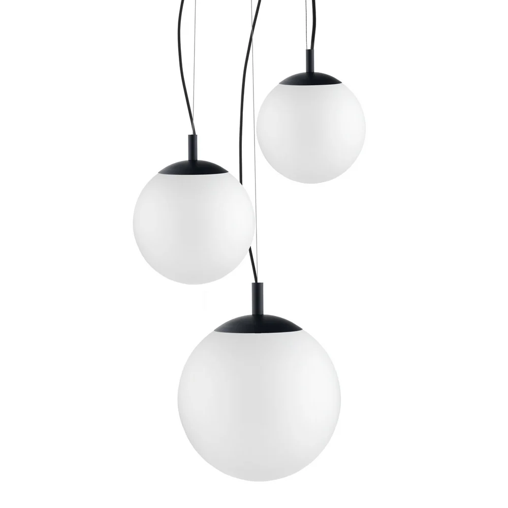 Lampa sufitowa ALUR 2 mleczne szkło z czarnym wykończeniem - Image 4