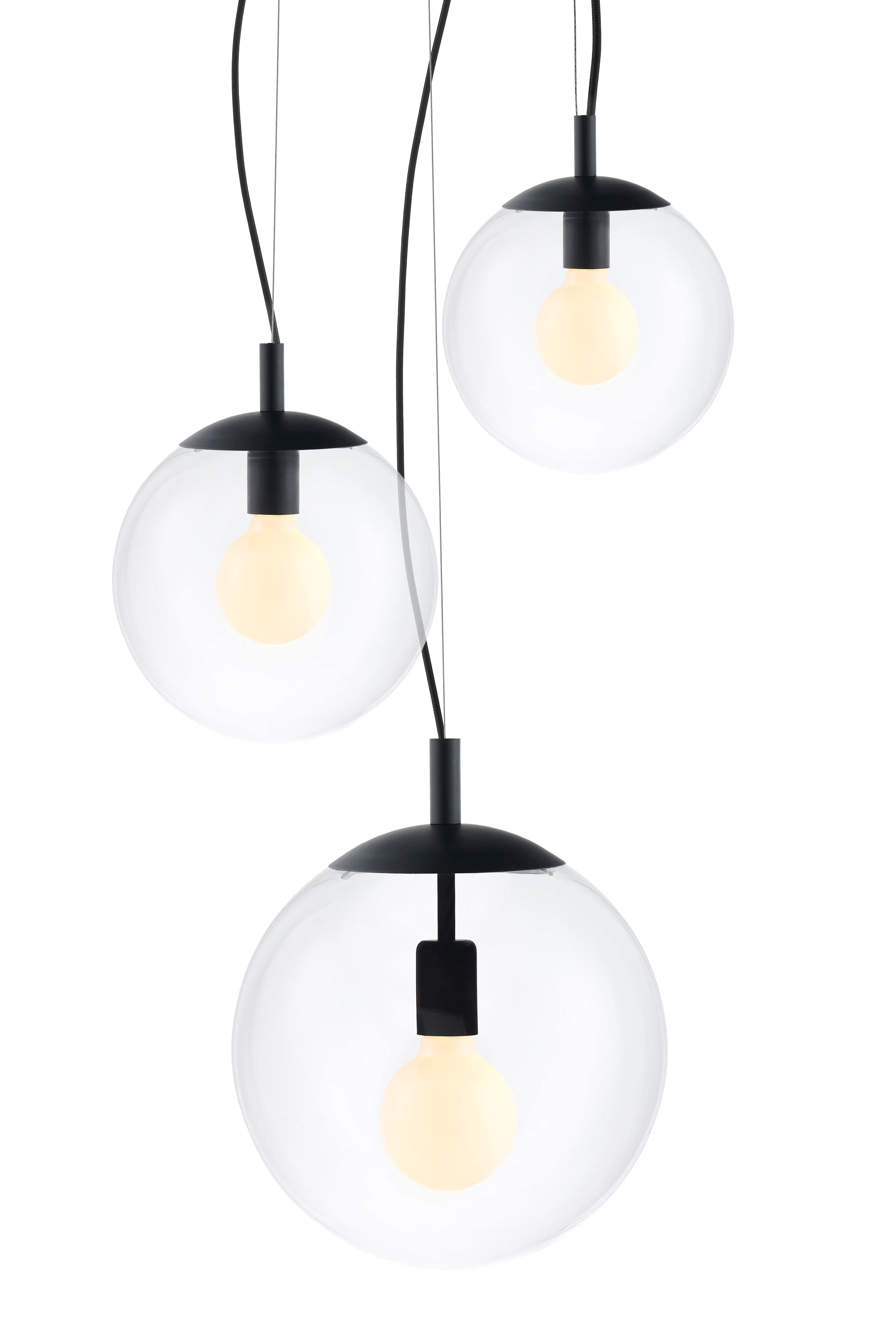 Lampa sufitowa ALUR 2 transparentne szkło z czarnym wykończeniem - Image 6