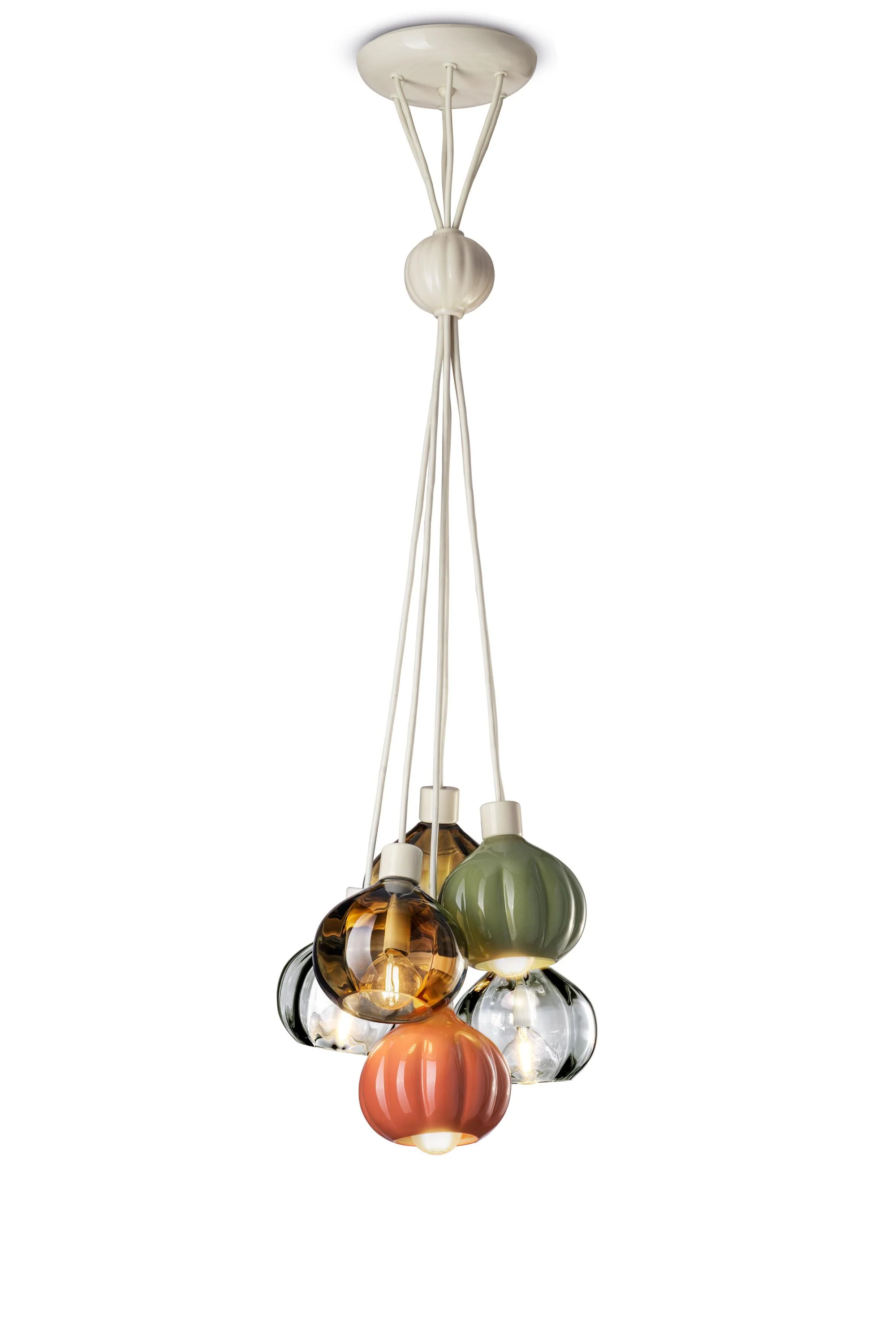 Lampa sufitowa AFOXÉ szałwiowy z pomarańczowym i brązowym - Image 3