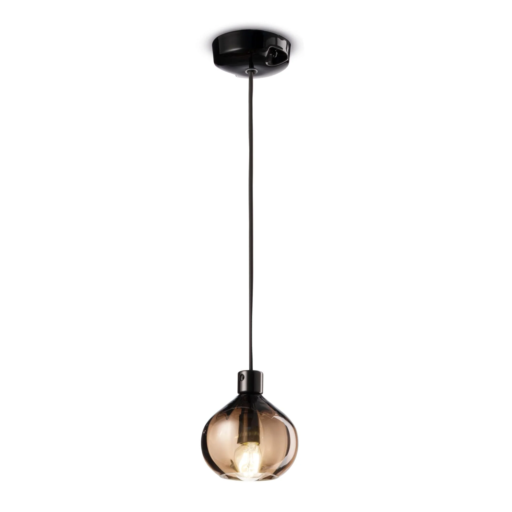 Lampa wisząca AFOXÉ brązowe szkło - Image 2