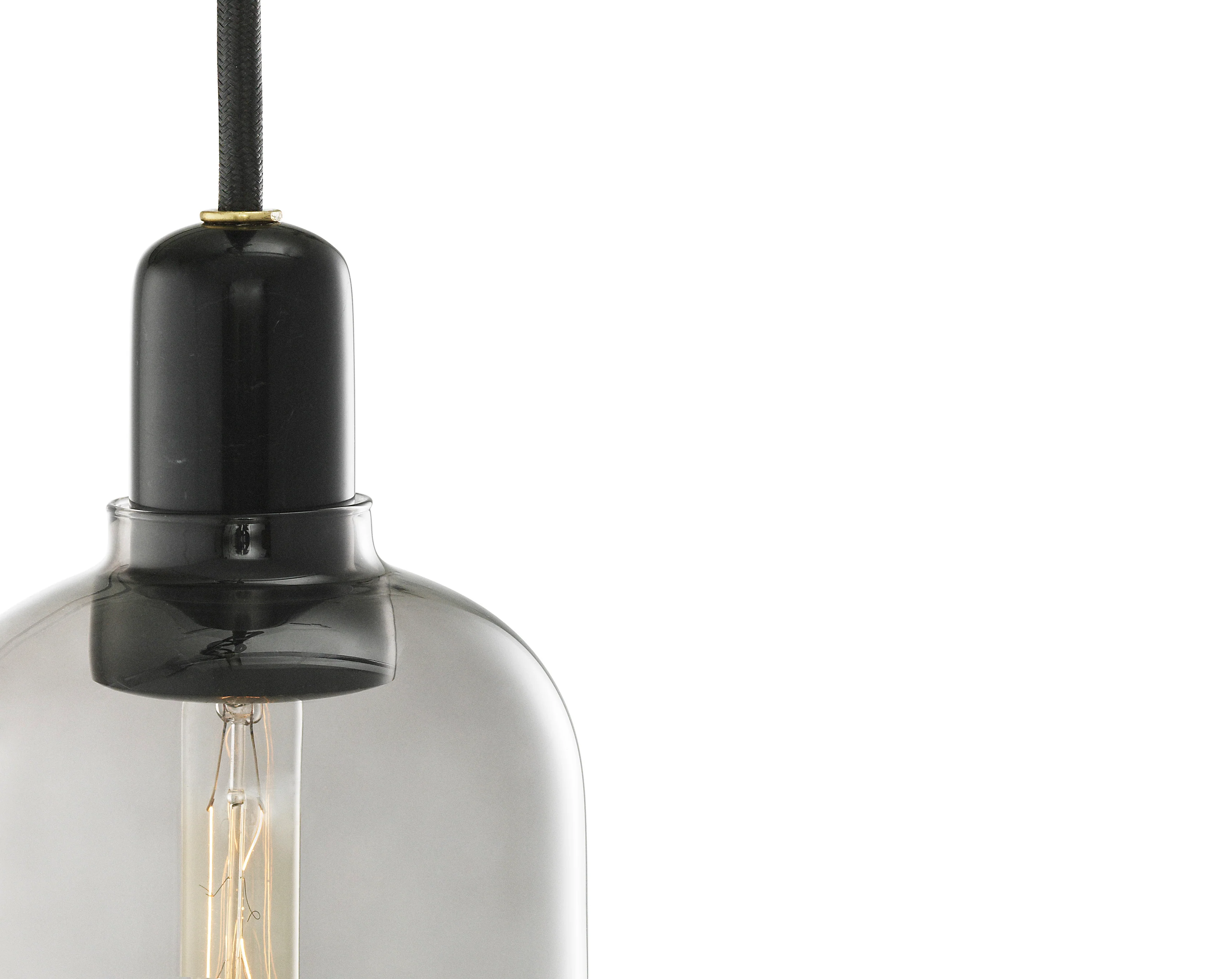 Lampa wisząca AMP LARGE szkło dymione z czarnym marmurem - Image 3
