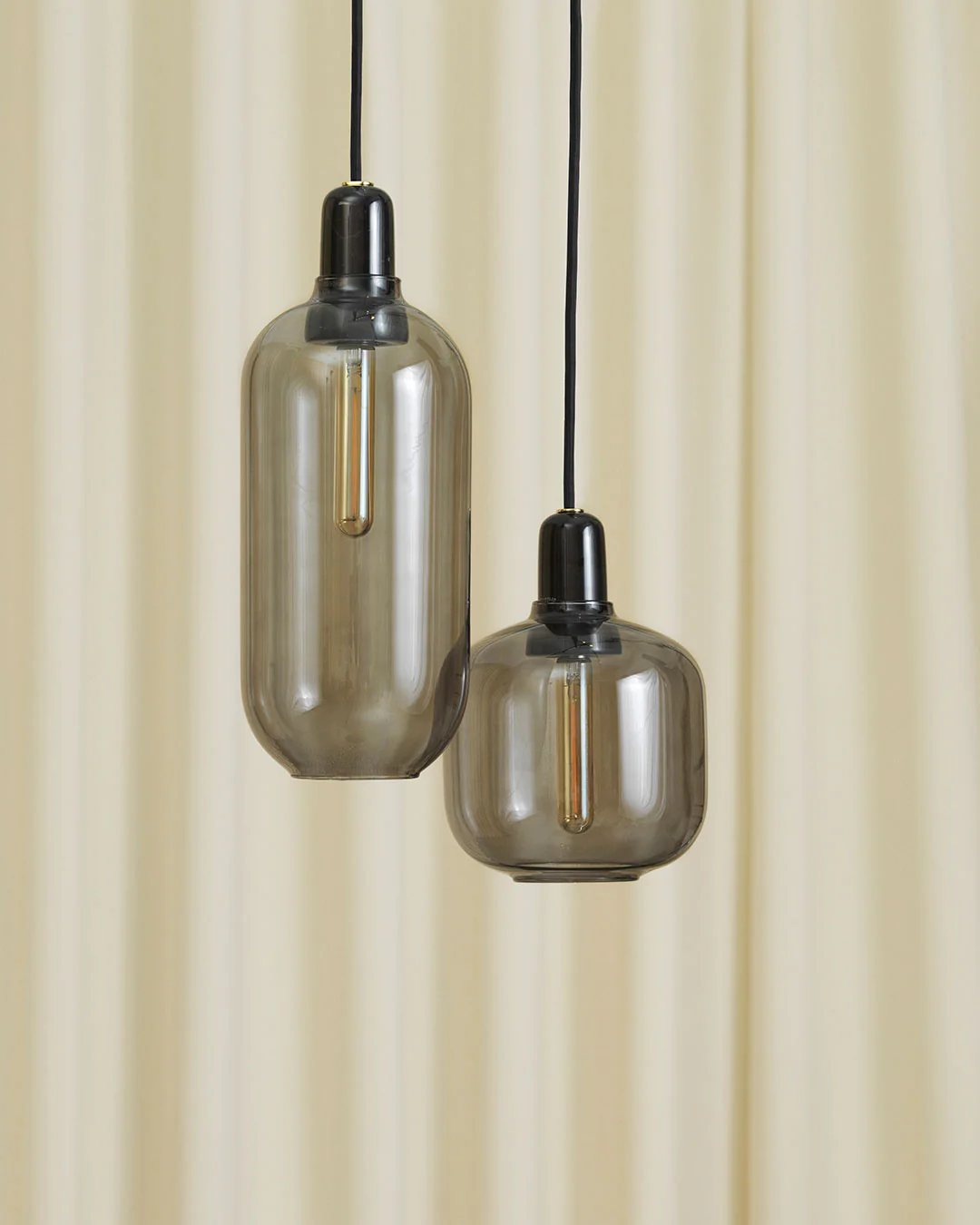 Lampa wisząca AMP LARGE szkło dymione z czarnym marmurem - Image 9