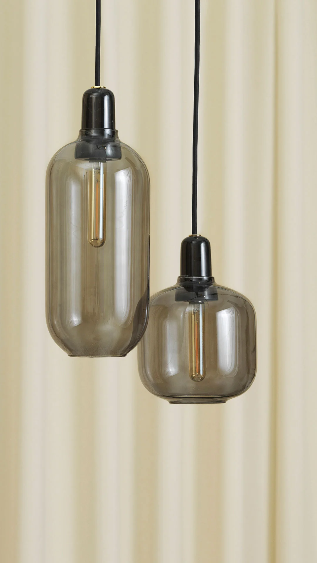 Lampa wisząca AMP szkło dymione z czarnym marmurem - Image 6