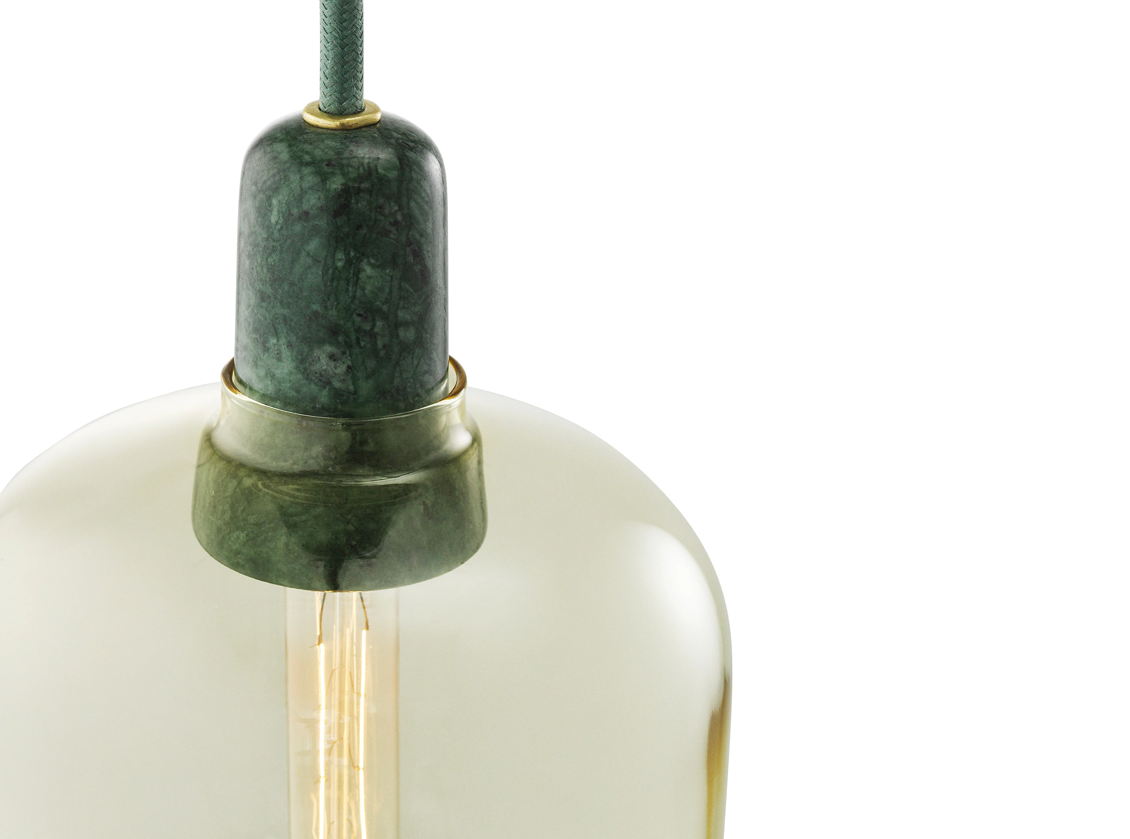 Lampa wisząca AMP żółte szkło z zielonym marmurem - Image 5