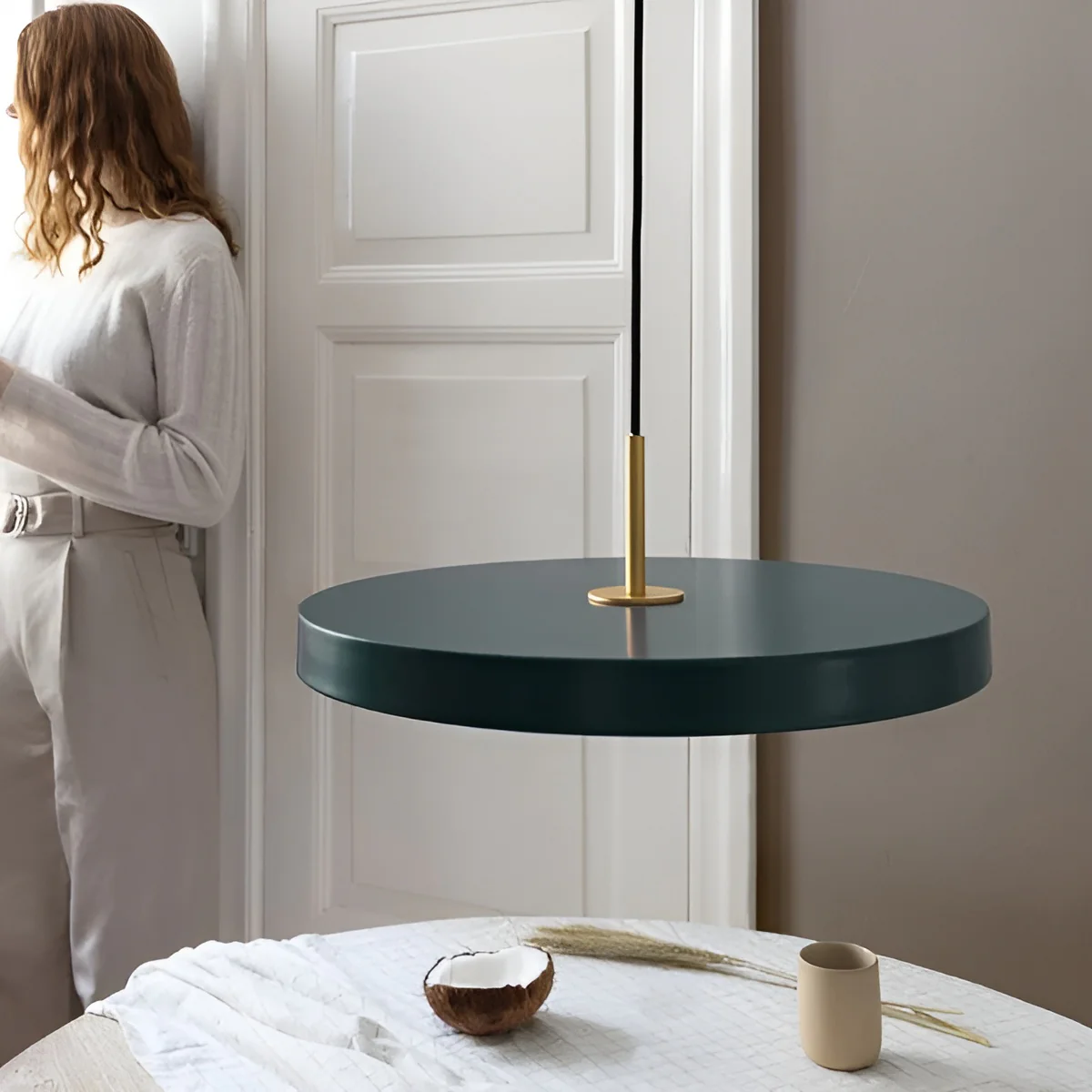 Lampa wisząca ASTERIA PLUS ciemnozielony ze złotą wstawką - Image 2