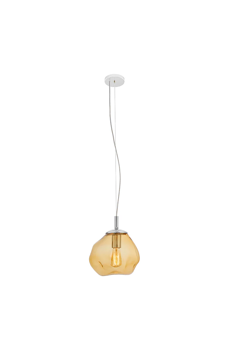 Lampa wisząca AVIA bursztynowy ze srebrnym wykończeniem - Image 3