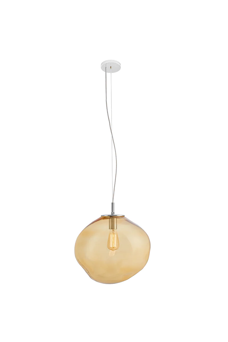 Lampa wisząca AVIA bursztynowy ze srebrnym wykończeniem - Image 5