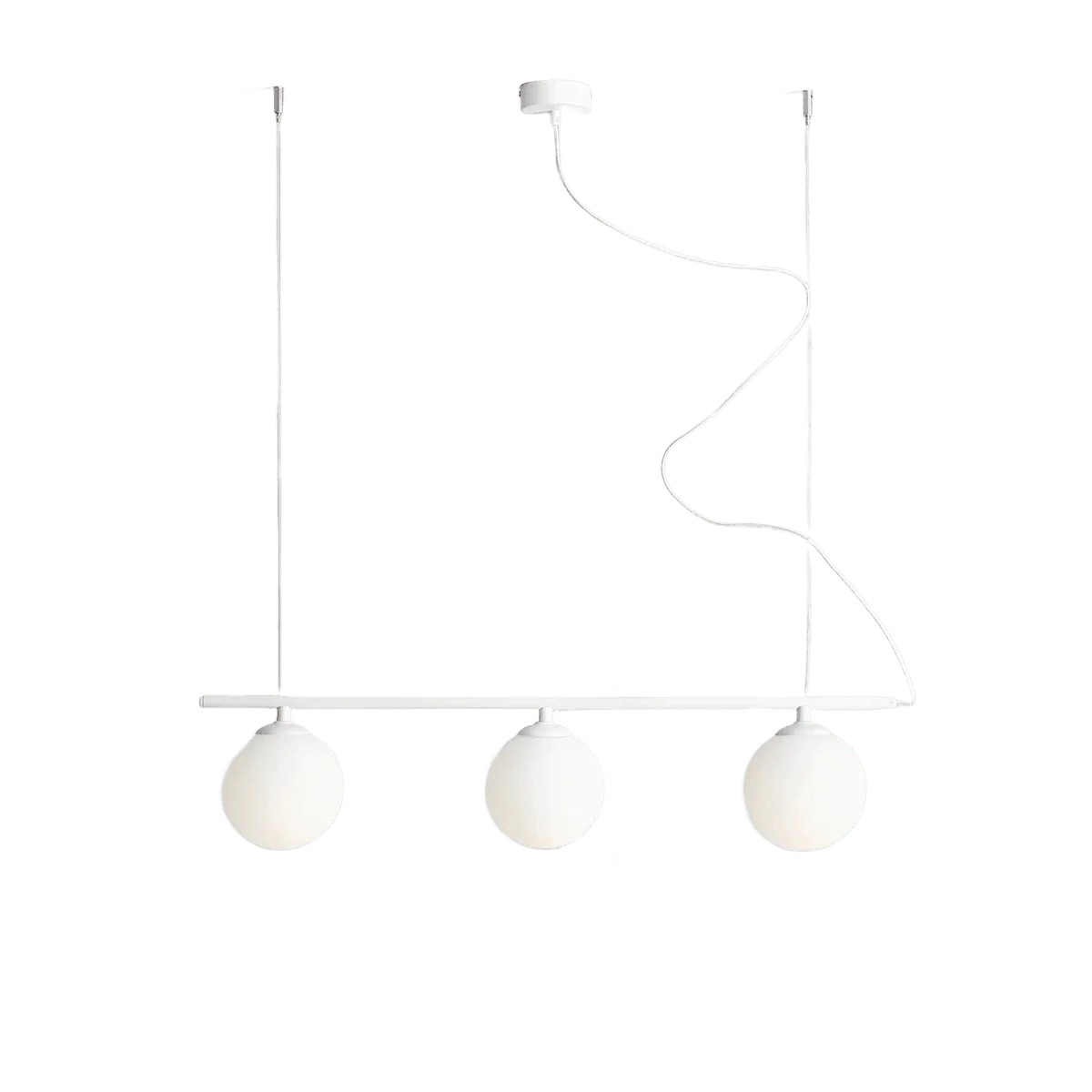 Lampa wisząca BERYL GLASS TRIO biały
