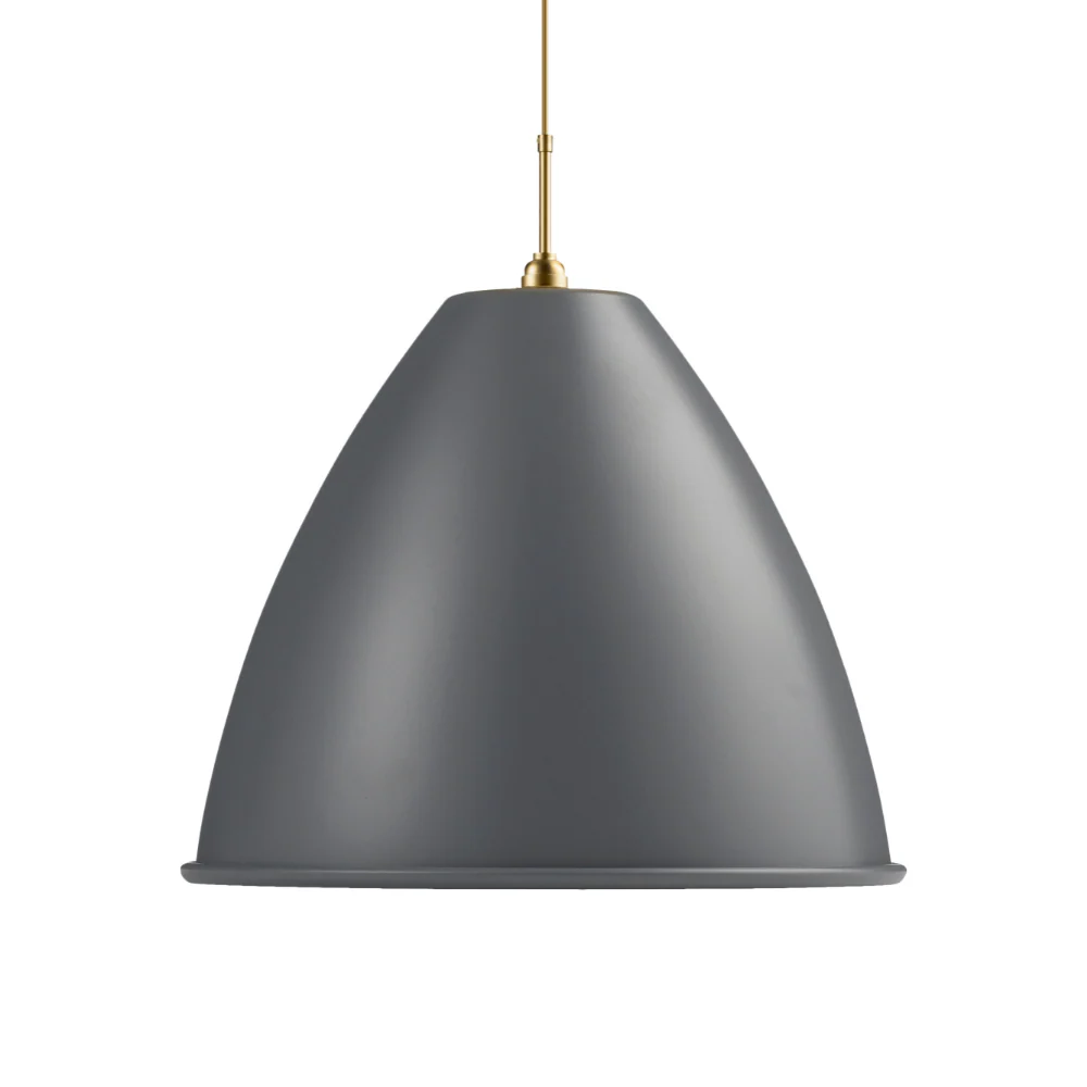 Lampa wisząca BESTLITE BL9 mosiądz z szarym kloszem