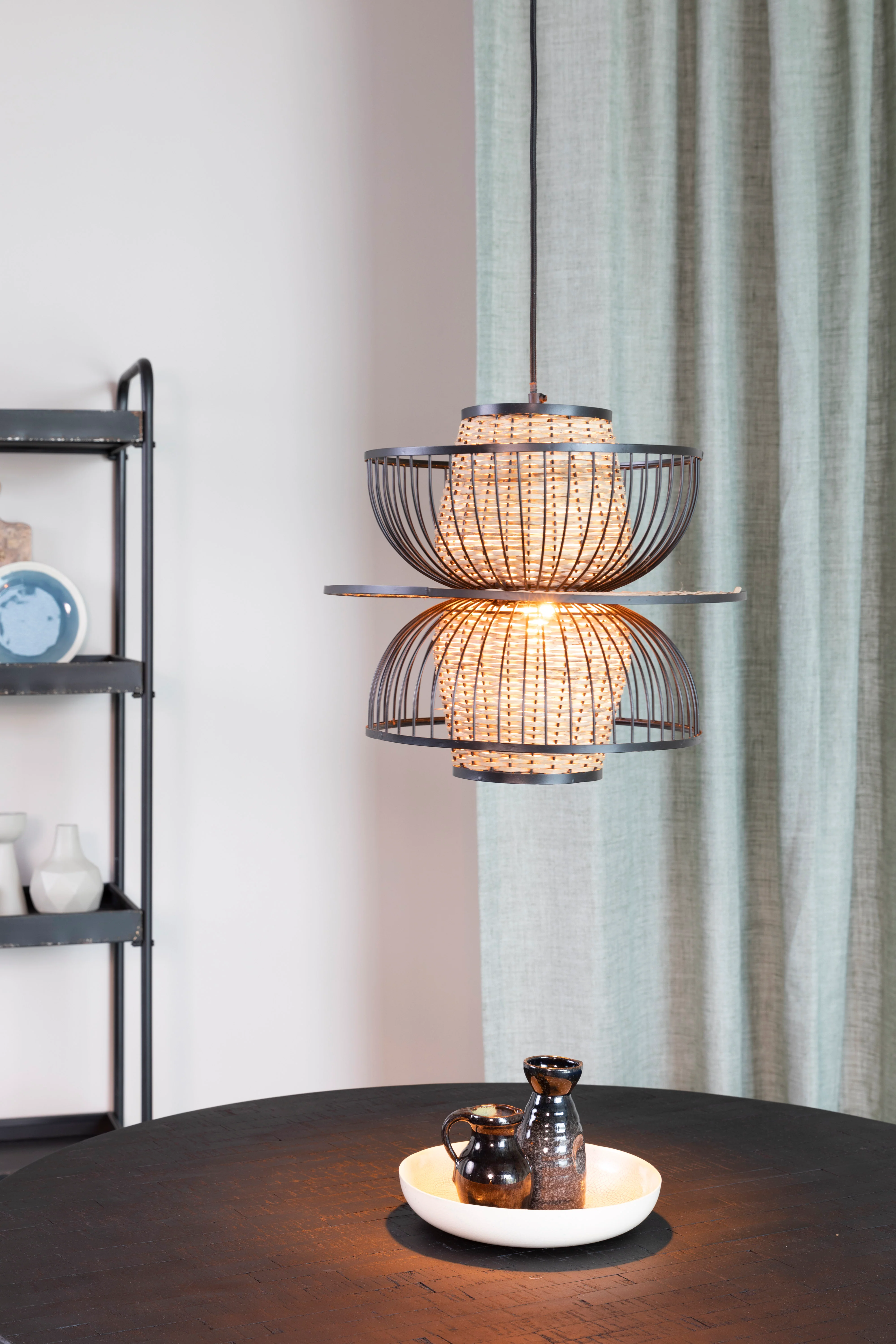 Lampa wisząca CARMEN czarny z naturalnym wykończeniem - Image 9