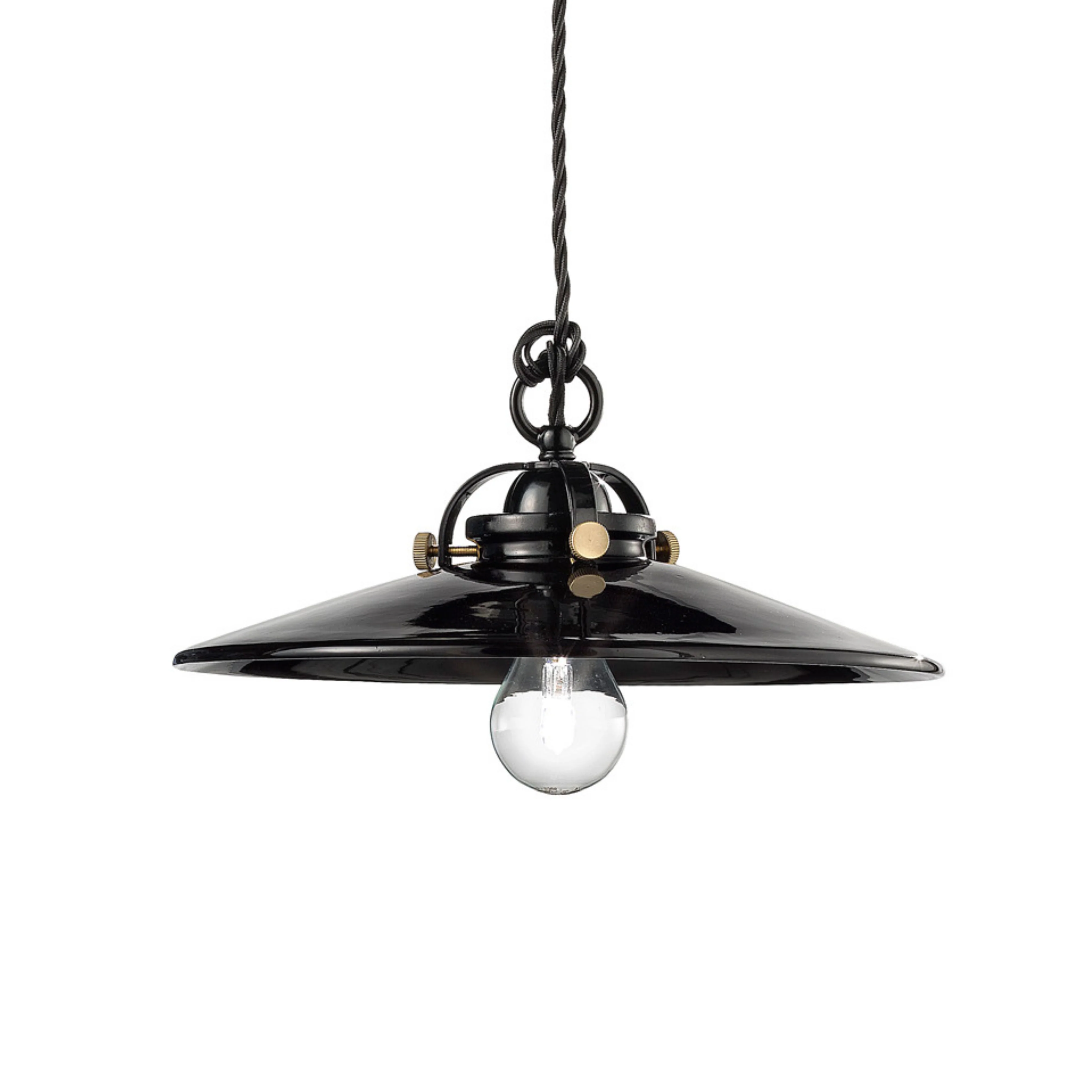 Lampa wisząca ceramiczna B&W czarny z mosiężnym wykończeniem