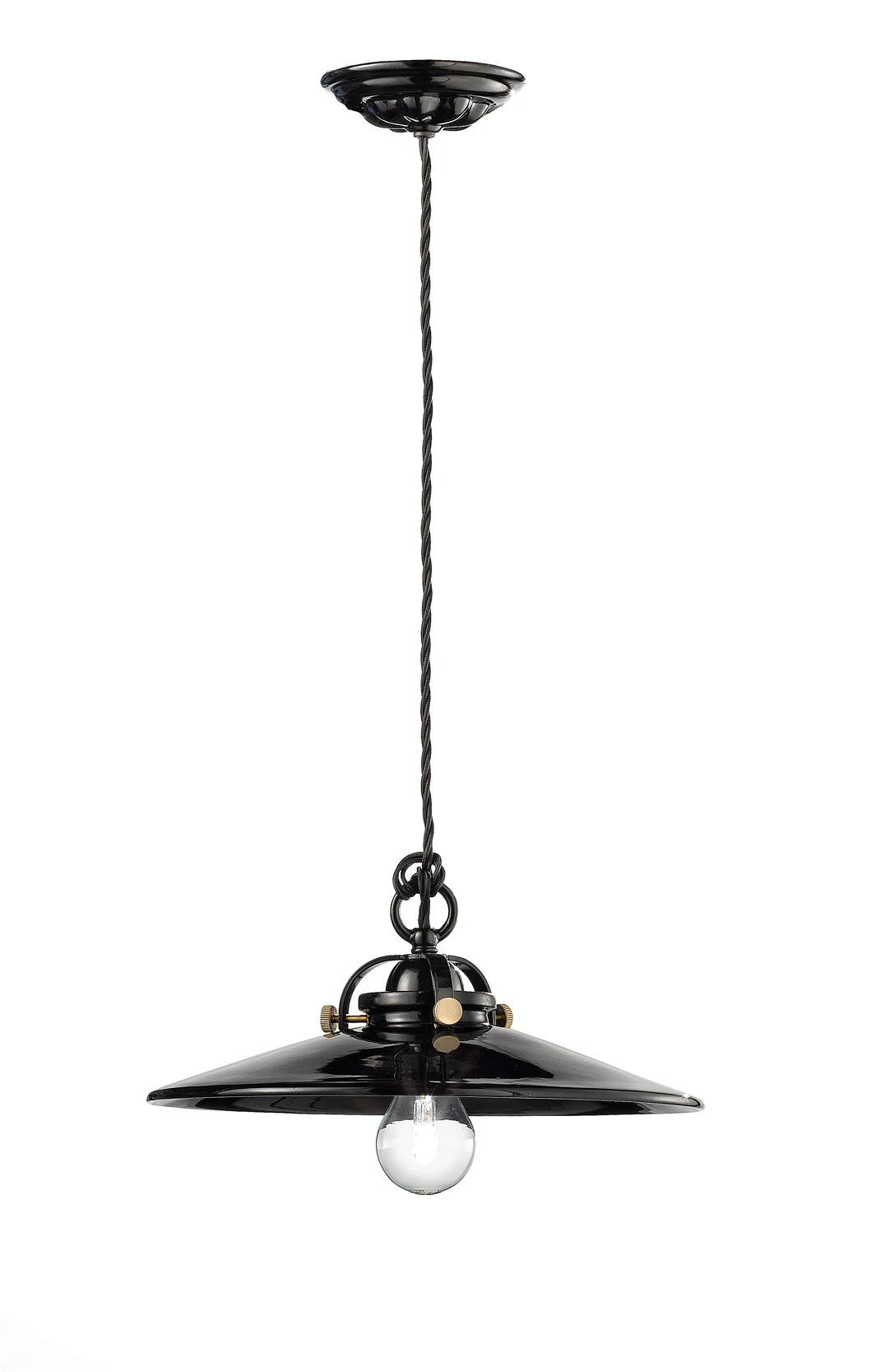 Lampa wisząca ceramiczna B&W czarny z mosiężnym wykończeniem - Image 3