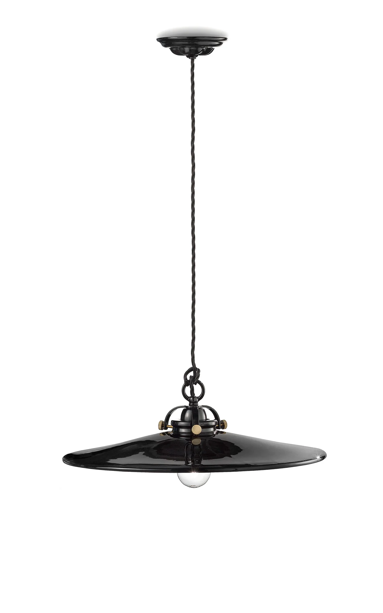 Lampa wisząca ceramiczna B&W czarny z mosiężnym wykończeniem - Image 4