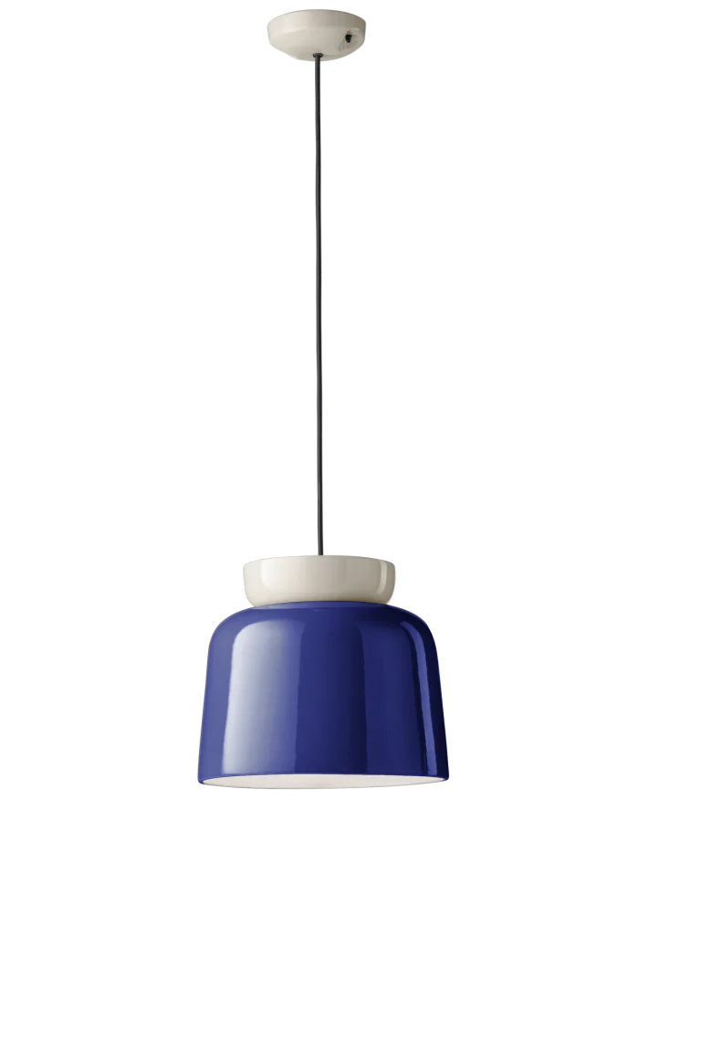 Lampa wisząca ceramiczna CORCOVADO granatowy z beżowym - Image 3