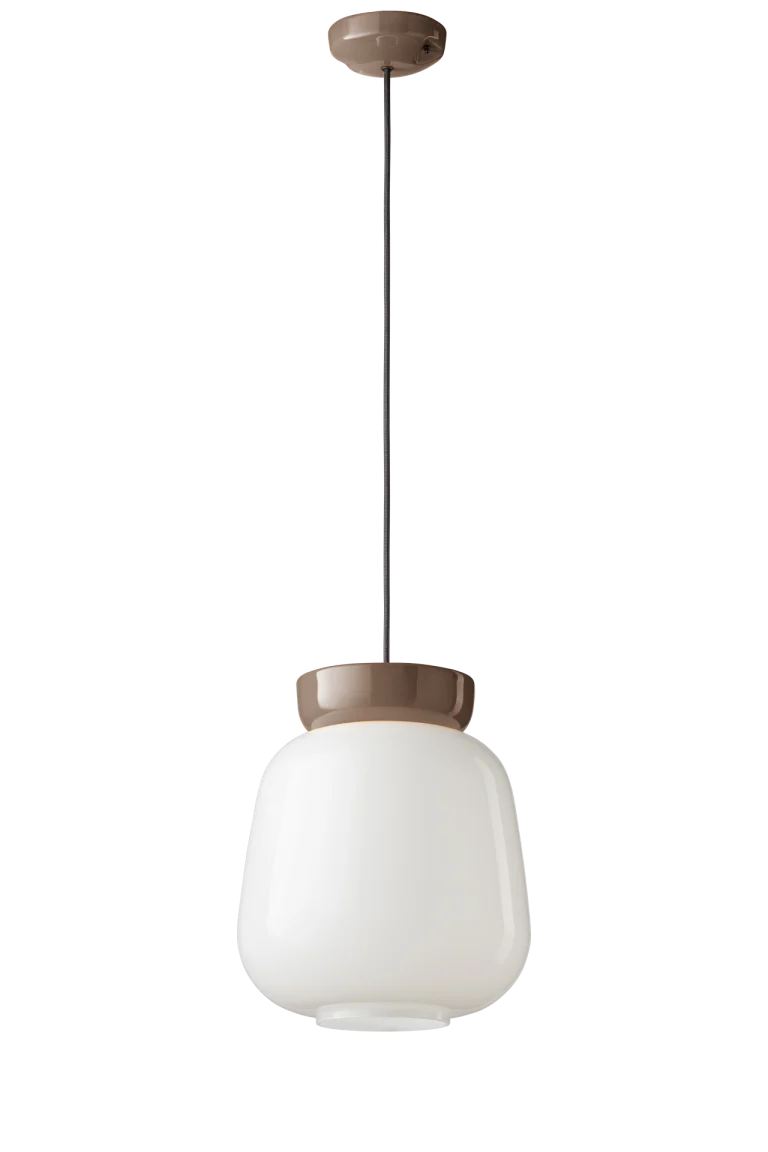 Lampa wisząca ceramiczna CORCOVADO mleczny z mokka - Image 3
