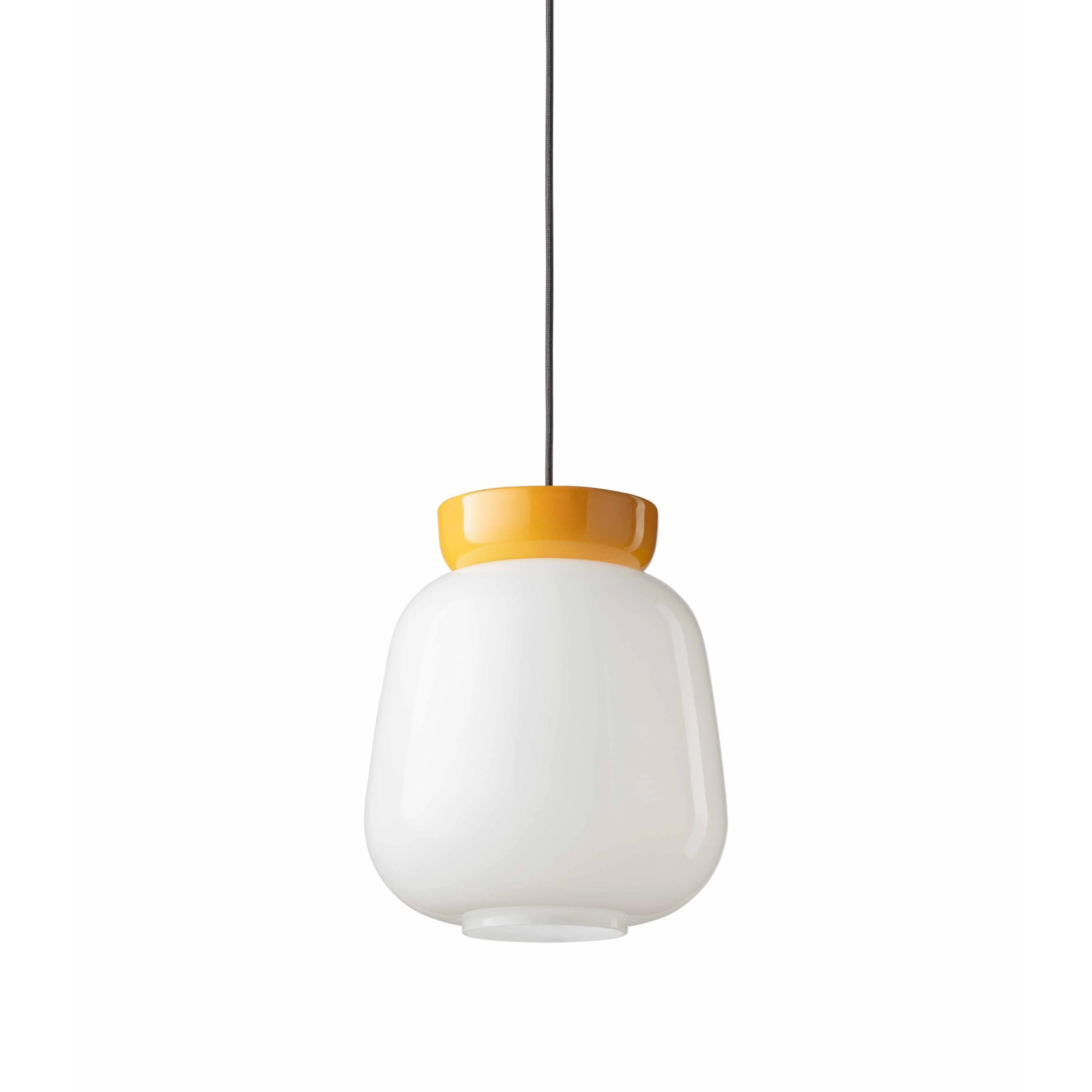 Lampa wisząca ceramiczna CORCOVADO mleczny z żółtym