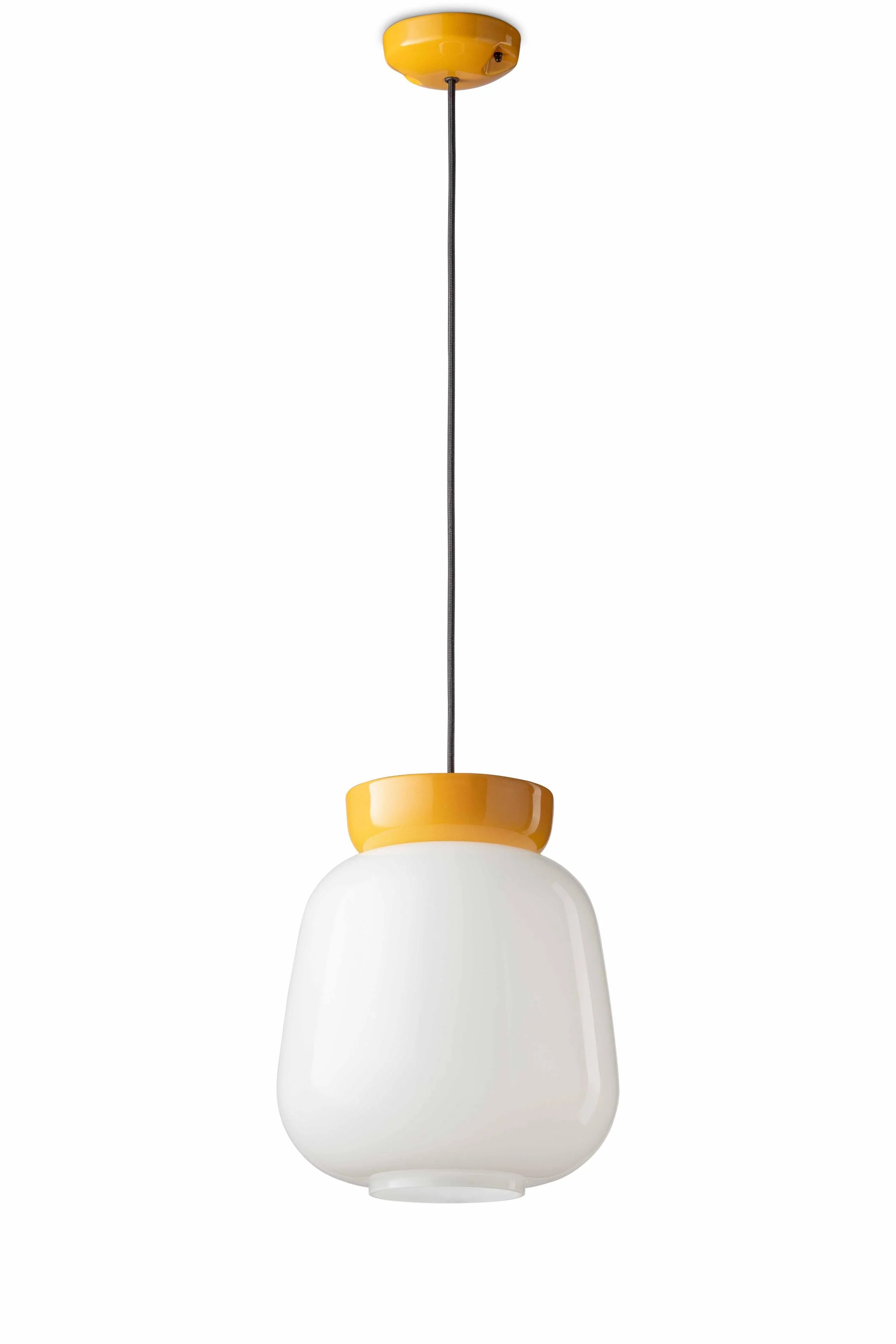 Lampa wisząca ceramiczna CORCOVADO mleczny z żółtym - Image 3