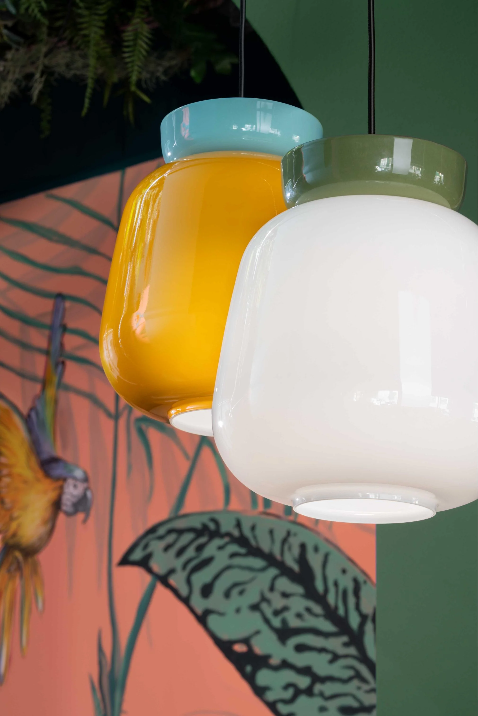 Lampa wisząca ceramiczna CORCOVADO szałwiowy z żółtym - Image 5