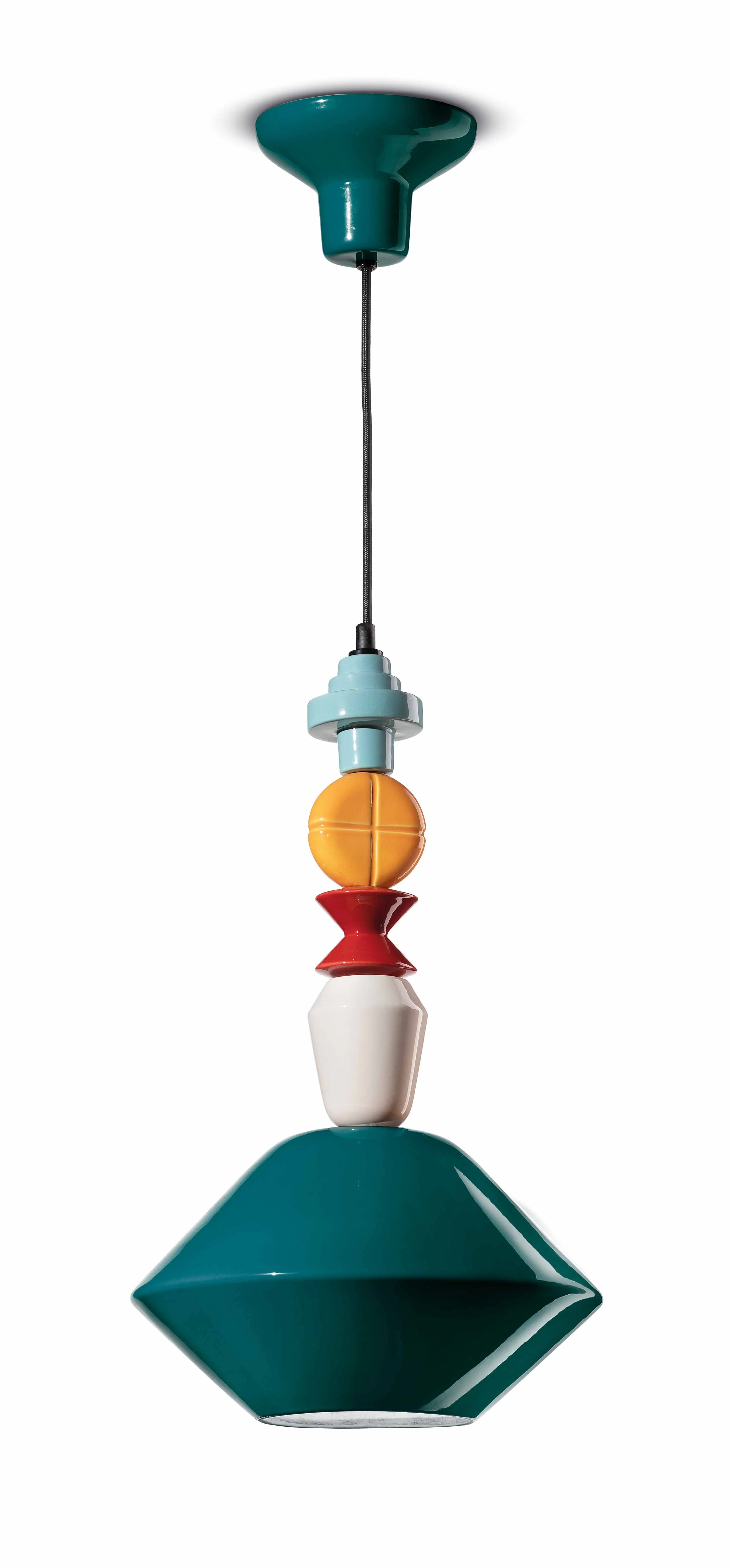 Lampa wisząca ceramiczna LARIAT niebieski petrol - Image 3