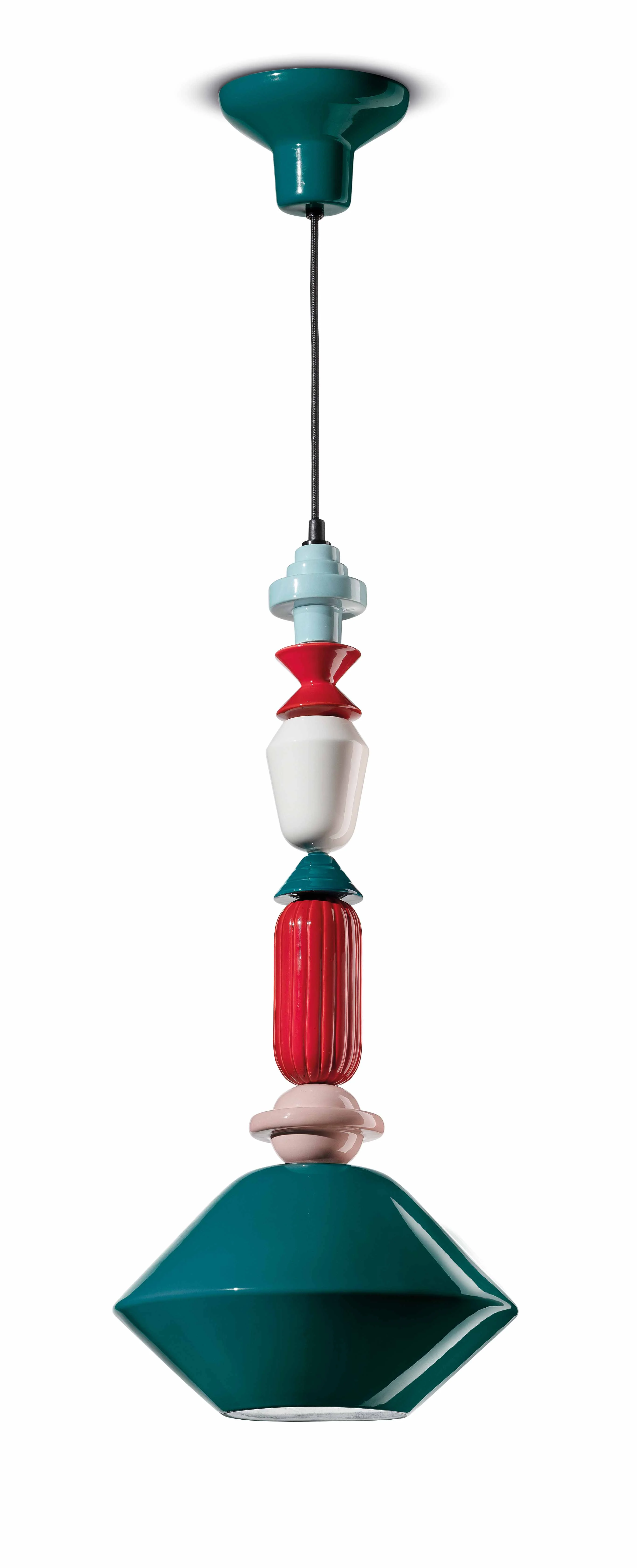 Lampa wisząca ceramiczna LARIAT niebieski petrol - Image 4