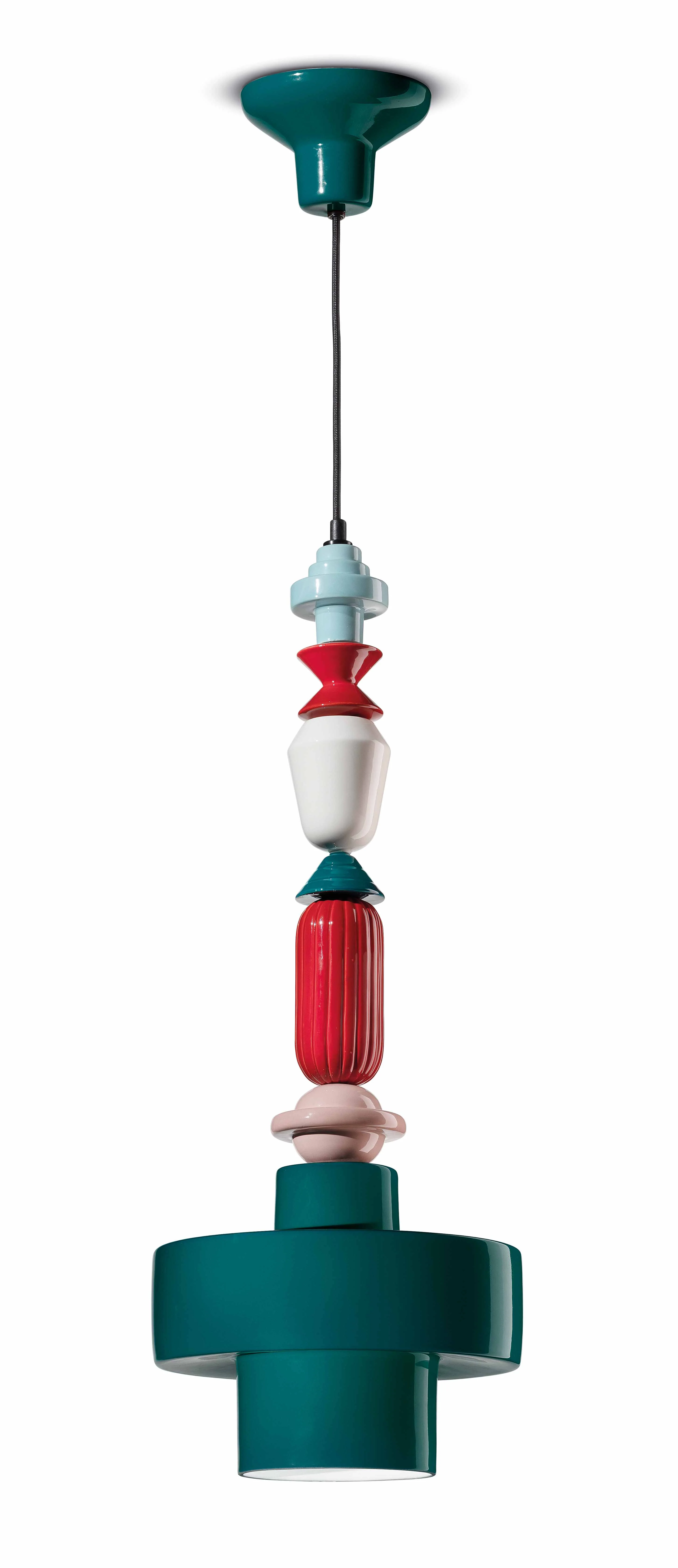 Lampa wisząca ceramiczna LARIAT ROLL niebieski petrol - Image 4