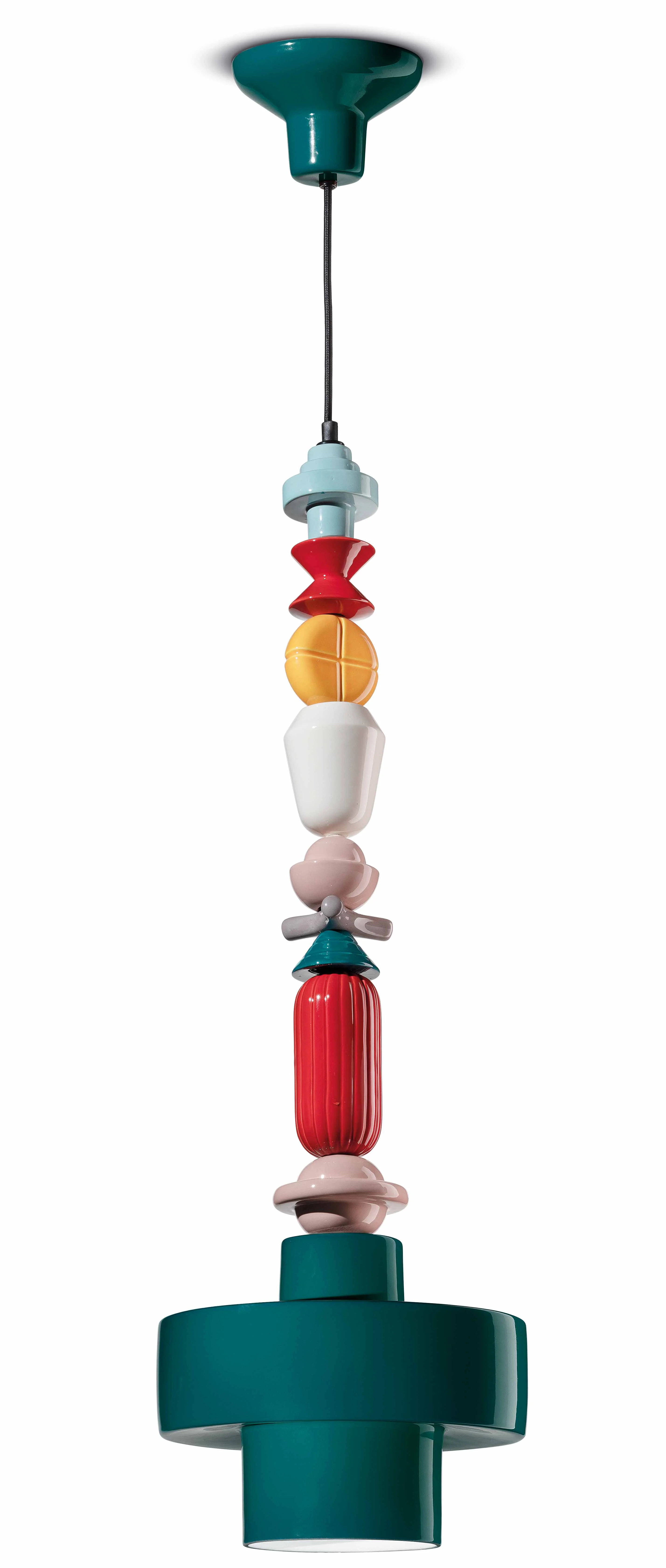 Lampa wisząca ceramiczna LARIAT ROLL niebieski petrol - Image 5