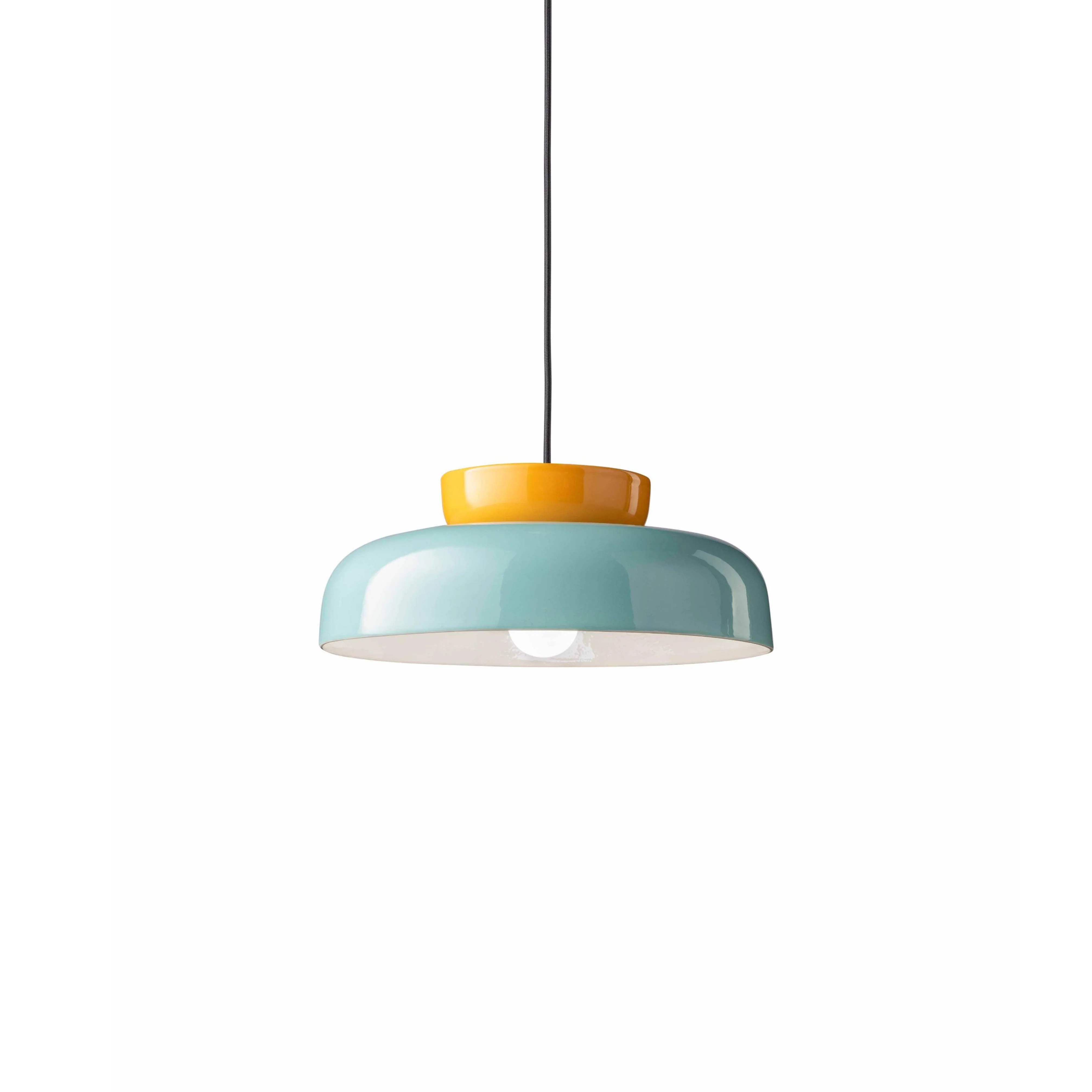 Lampa wisząca ceramiczna MARACANÀ błękitny z żółtym