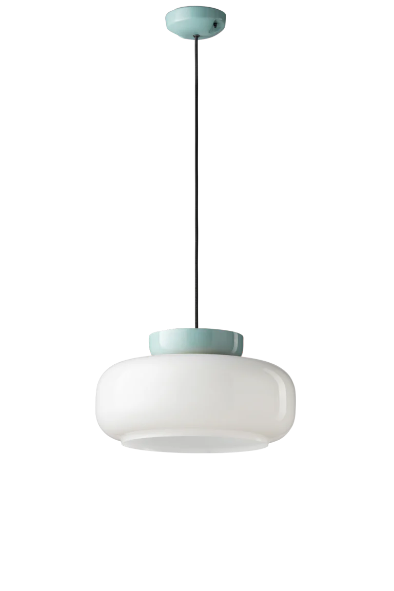 Lampa wisząca ceramiczna MARACANÀ mleczny z błękitnym - Image 3